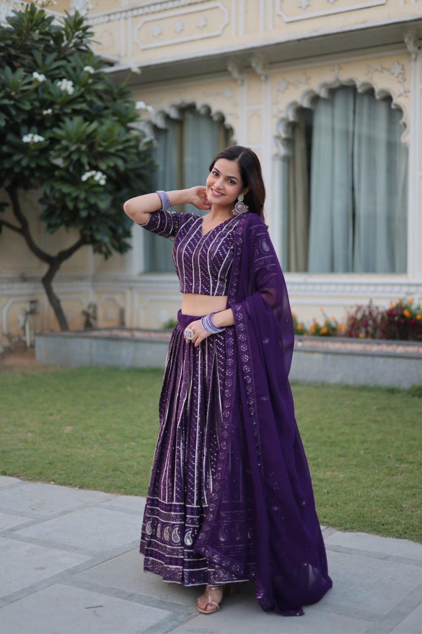 Embroidered Wedding Special Purple Lehenga Choli