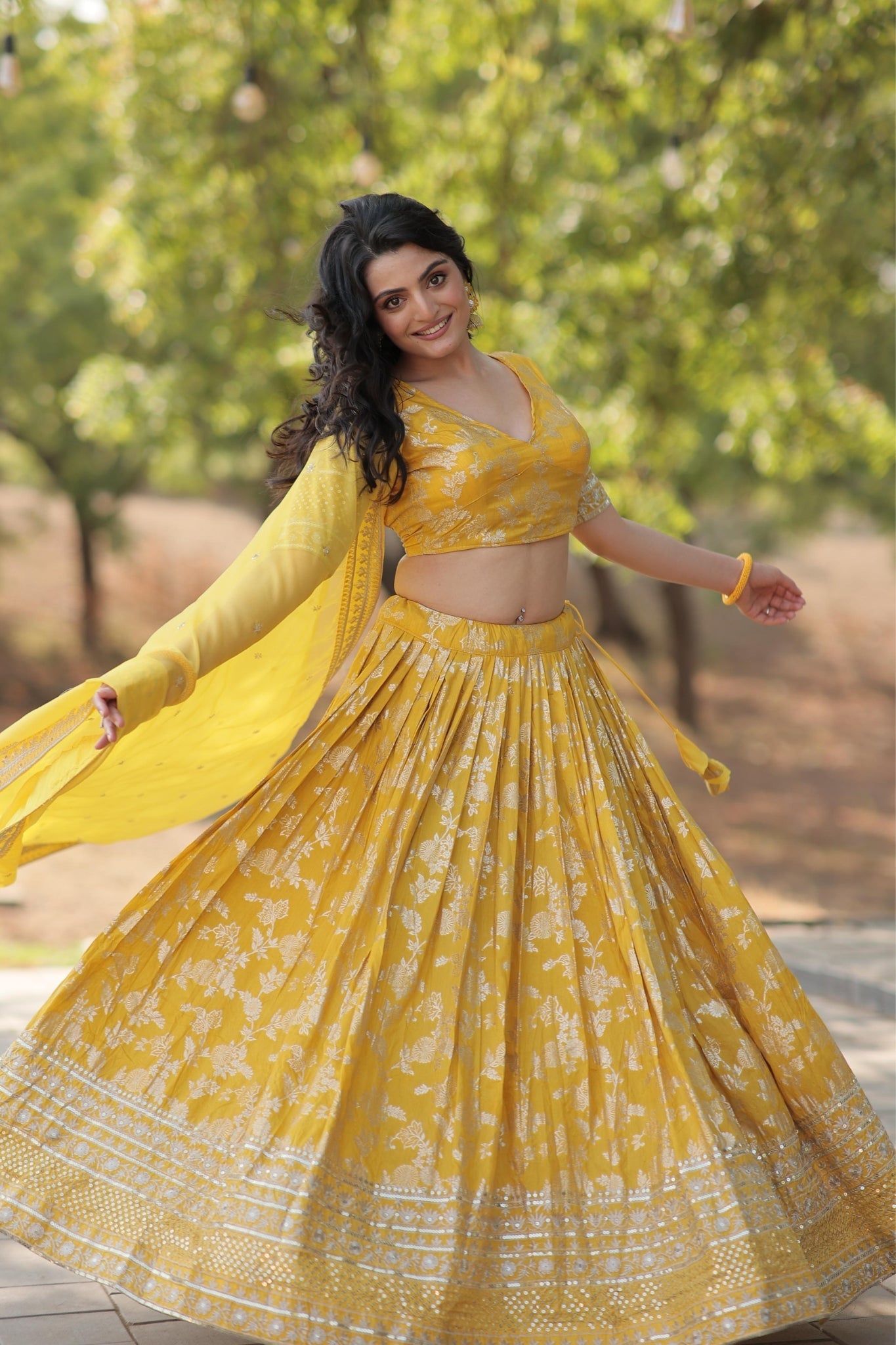 Elevate Stylish With Designer Jacquard Lehenga Choli