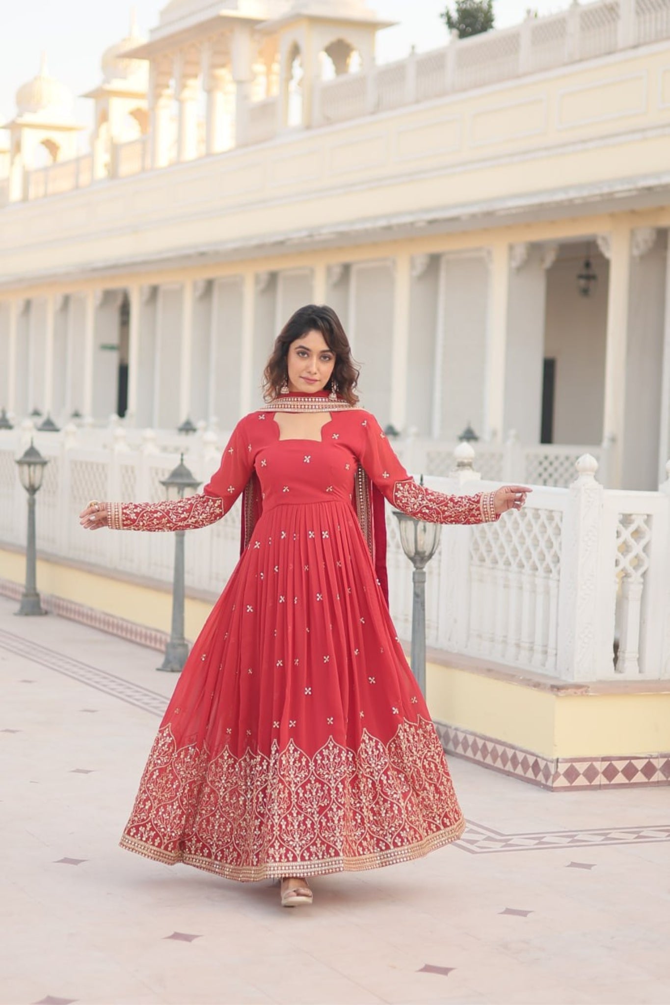 The Elegance of Gown with Dupatta Set