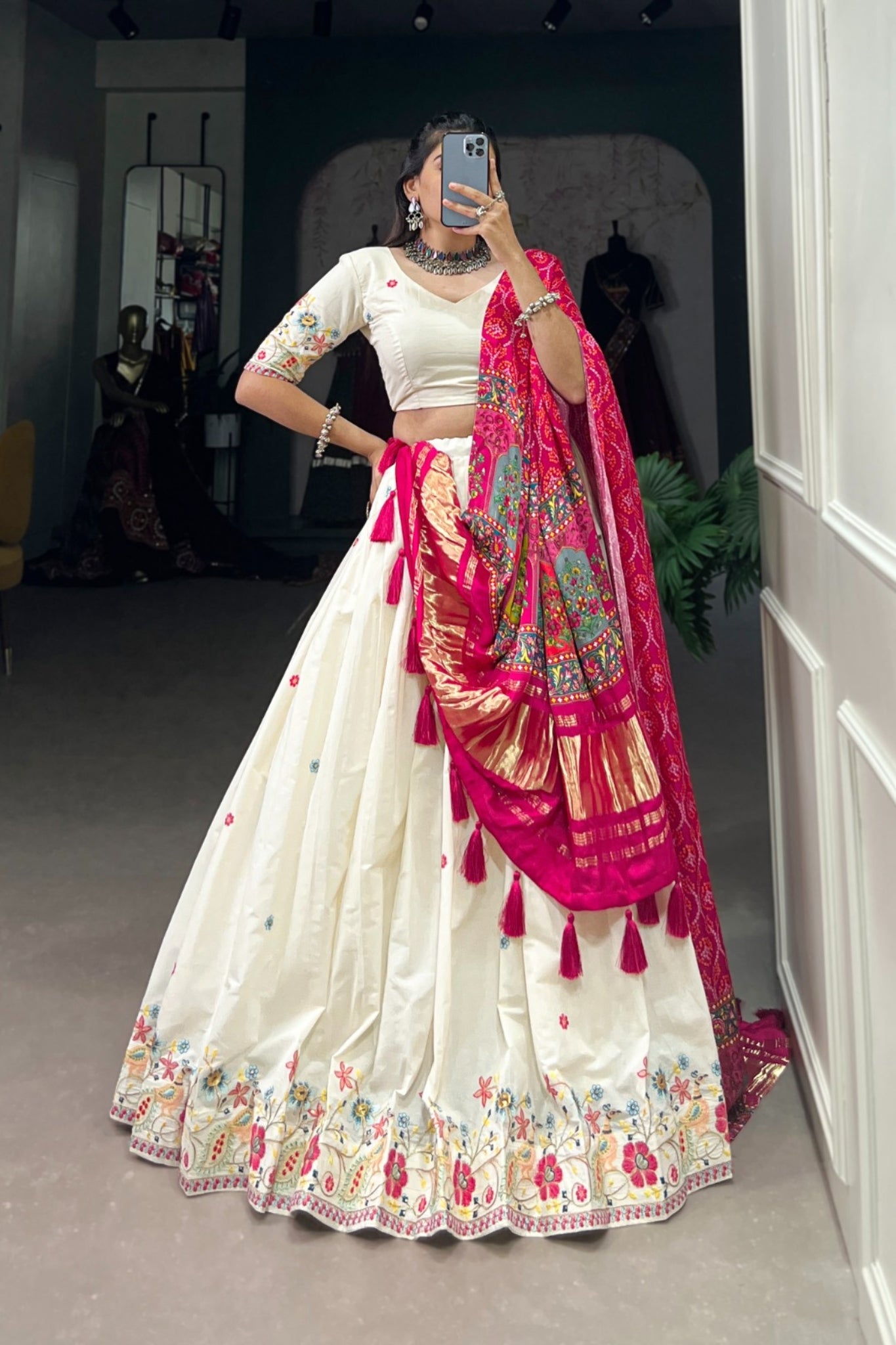 Cotton Sequins With Embroidery Work Beautiful Lehenga Choli