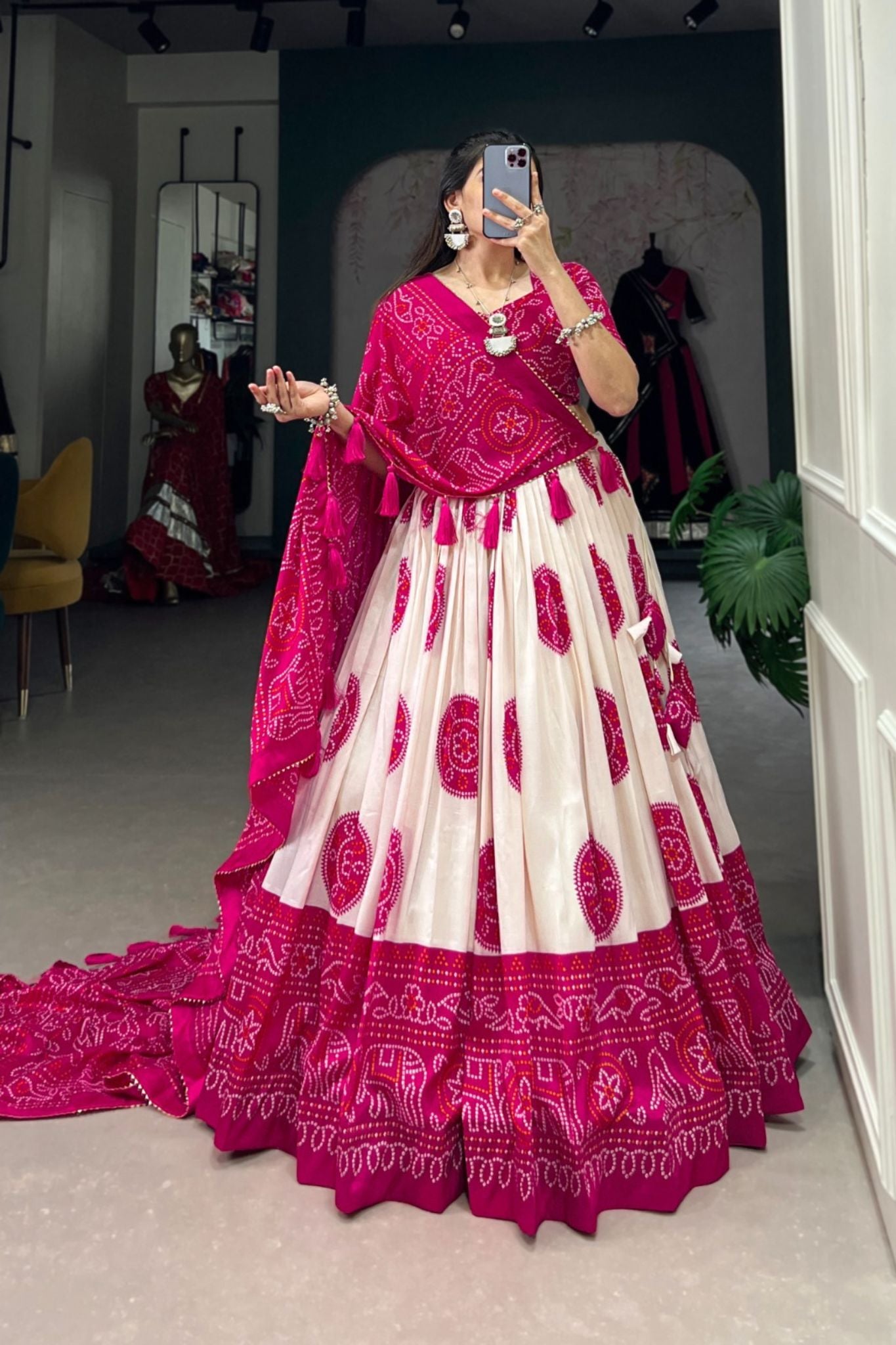 Bandhej Print Beautiful Lehenga Choli