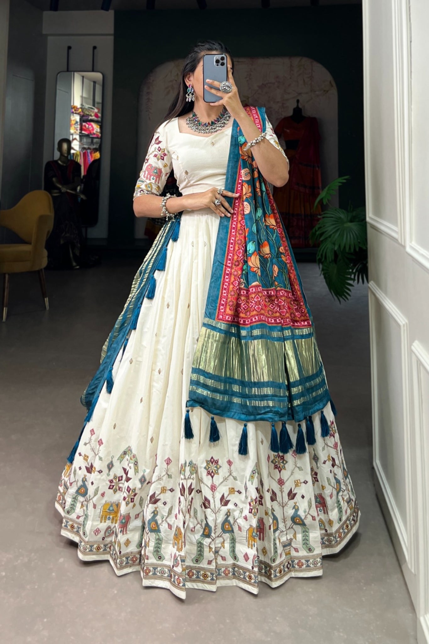 Cotton Sequins With Embroidery Work Beautiful Lehenga Choli