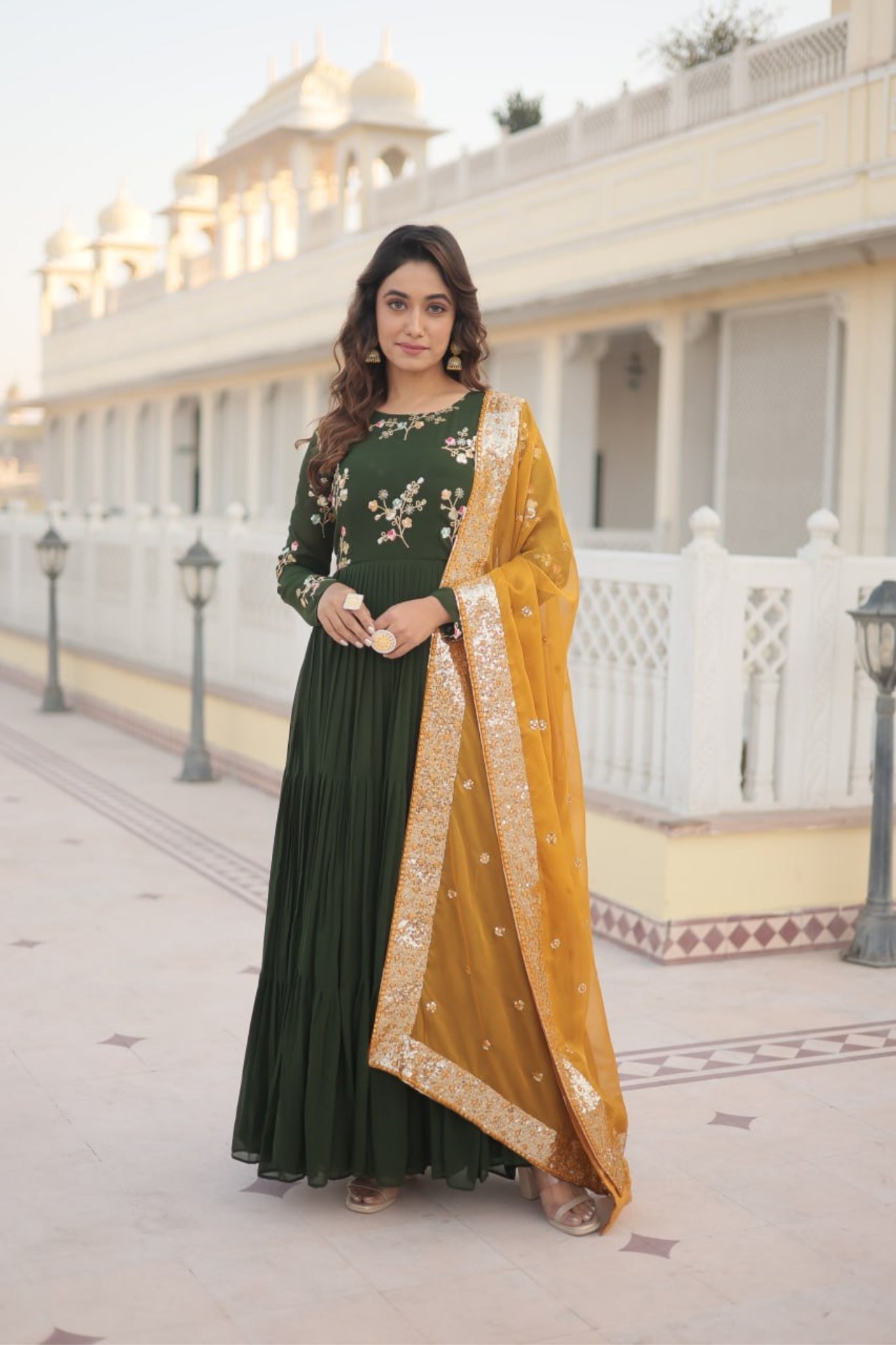 Stylish Premium Readymade Gown with Dupatta Set