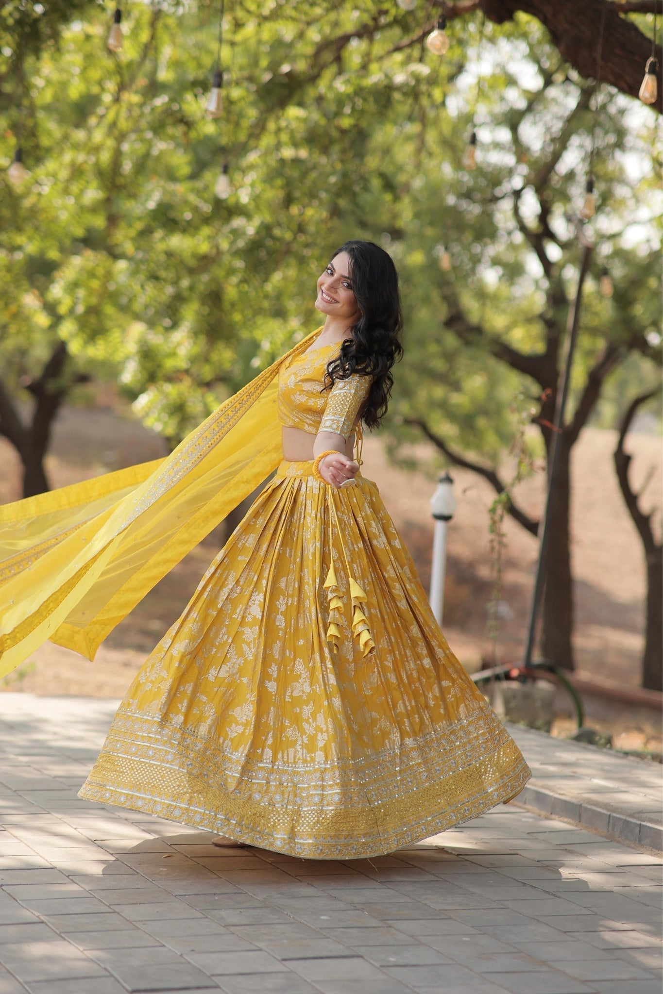 Elevate Stylish With Designer Jacquard Lehenga Choli