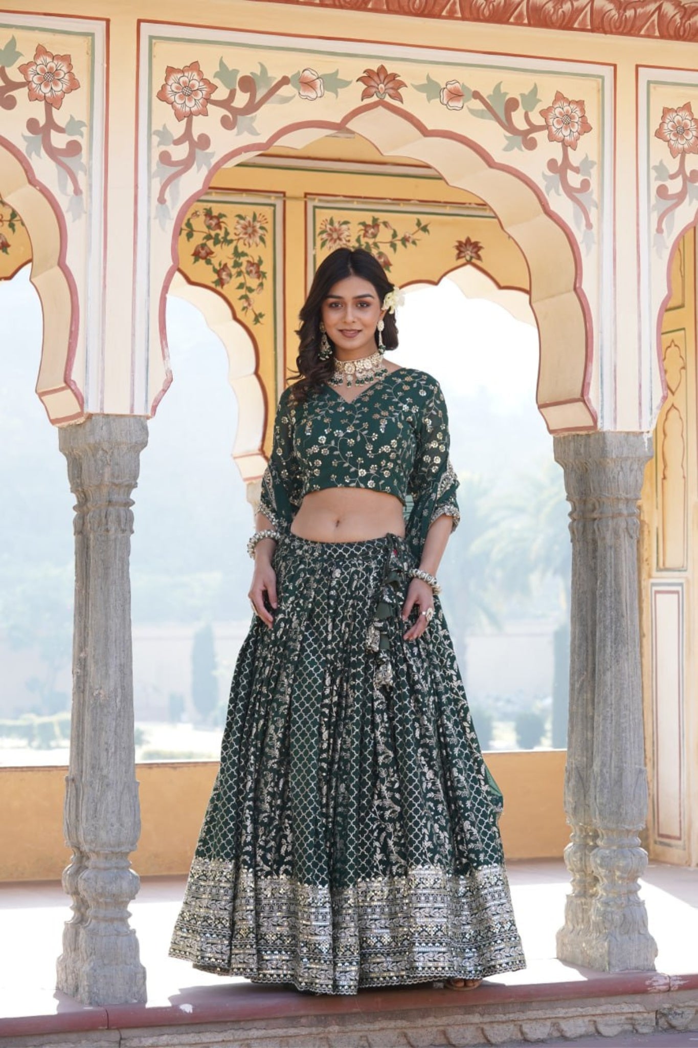 Stylish Designer Viscose Jacquard Work Lehenga Choli