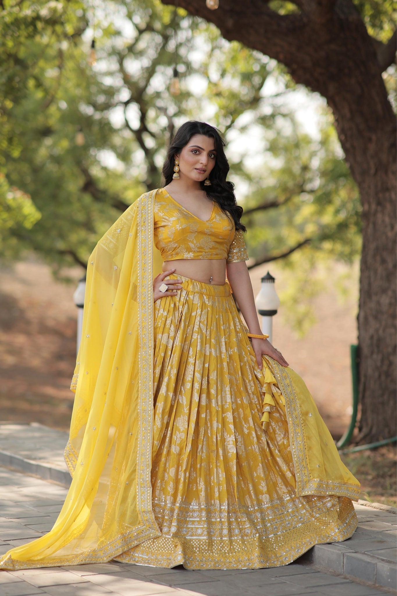 Elevate Stylish With Designer Jacquard Lehenga Choli