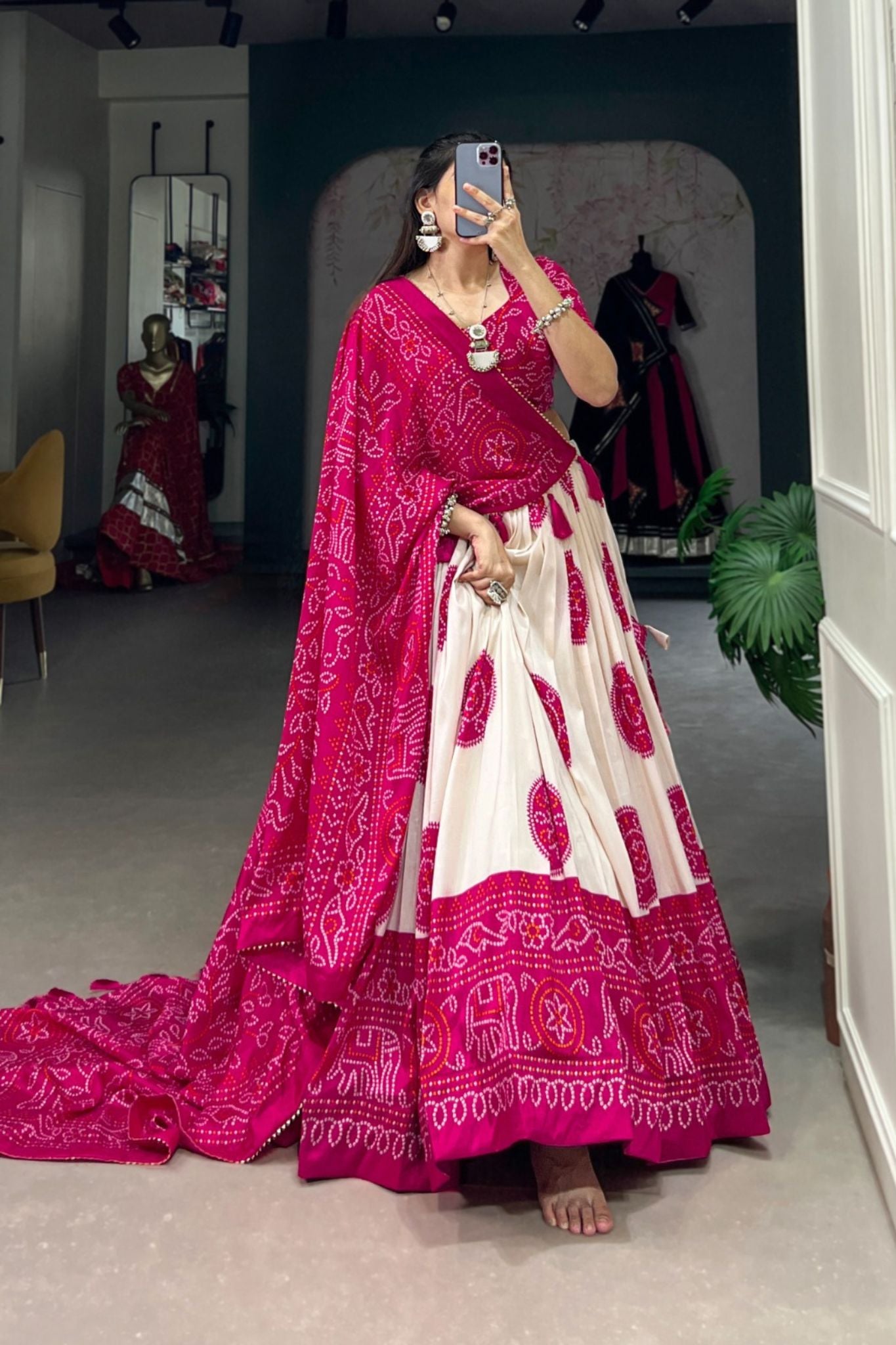 Bandhej Print Beautiful Lehenga Choli