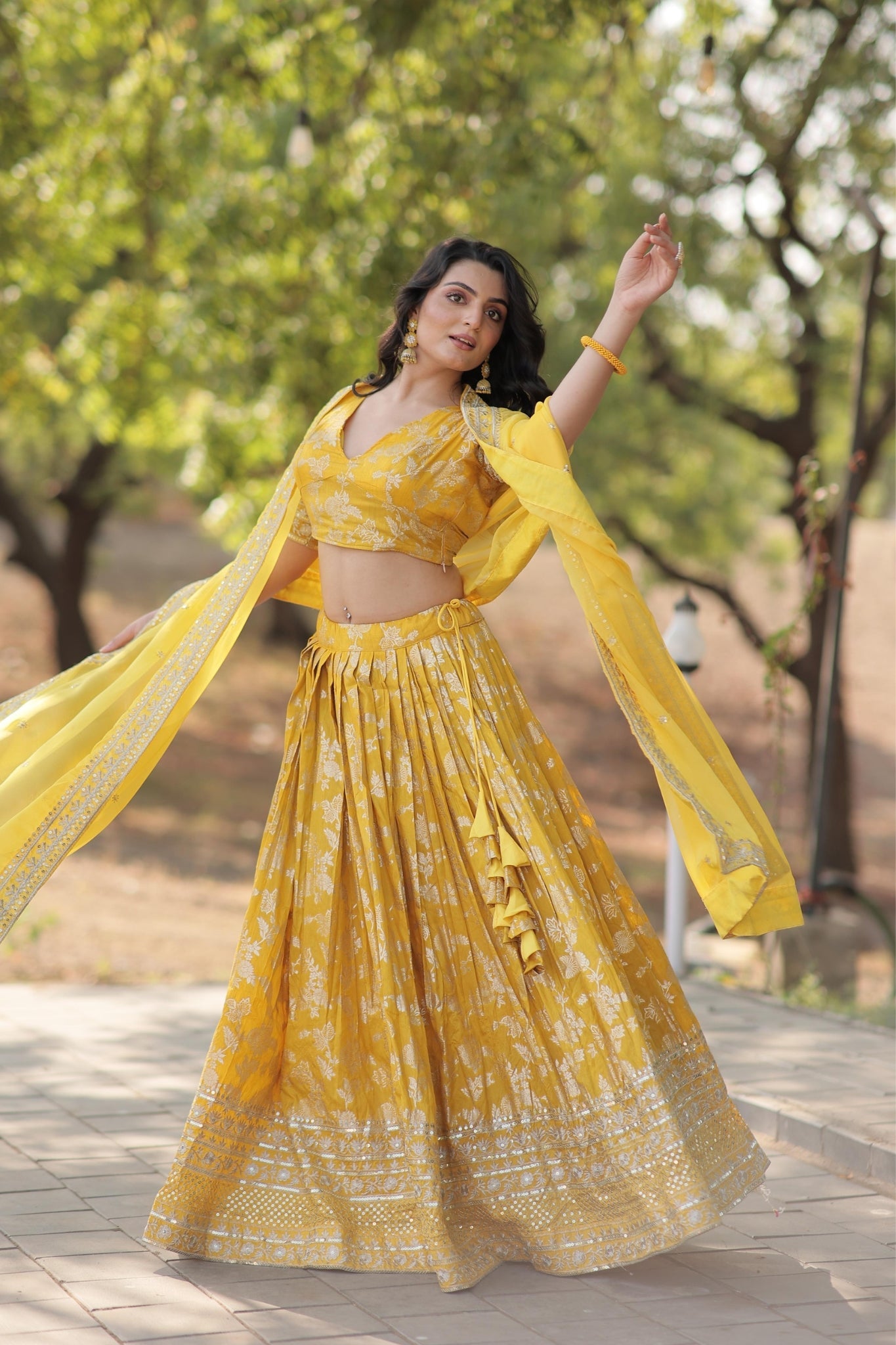 Elevate Stylish With Designer Jacquard Lehenga Choli