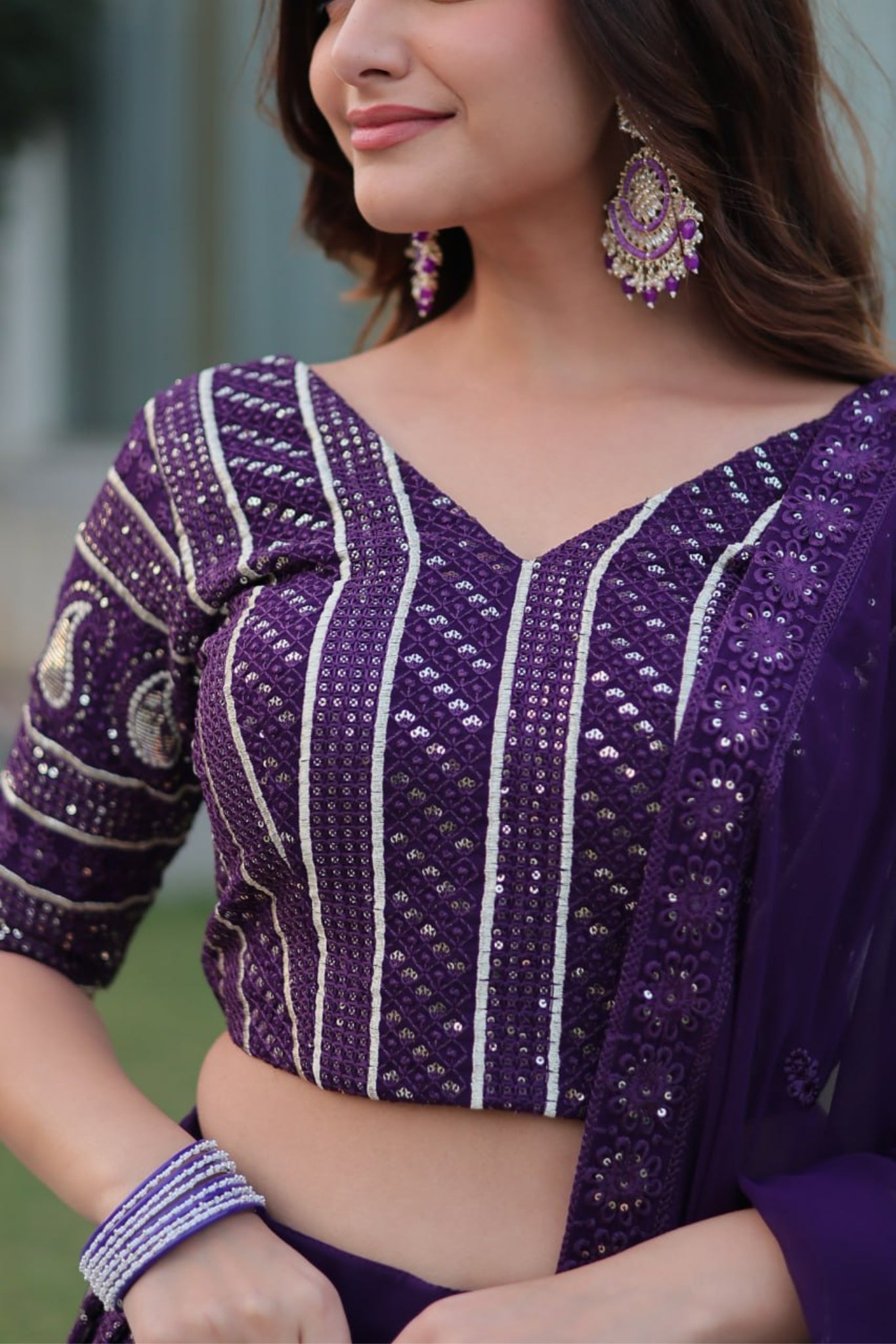 Embroidered Wedding Special Purple Lehenga Choli