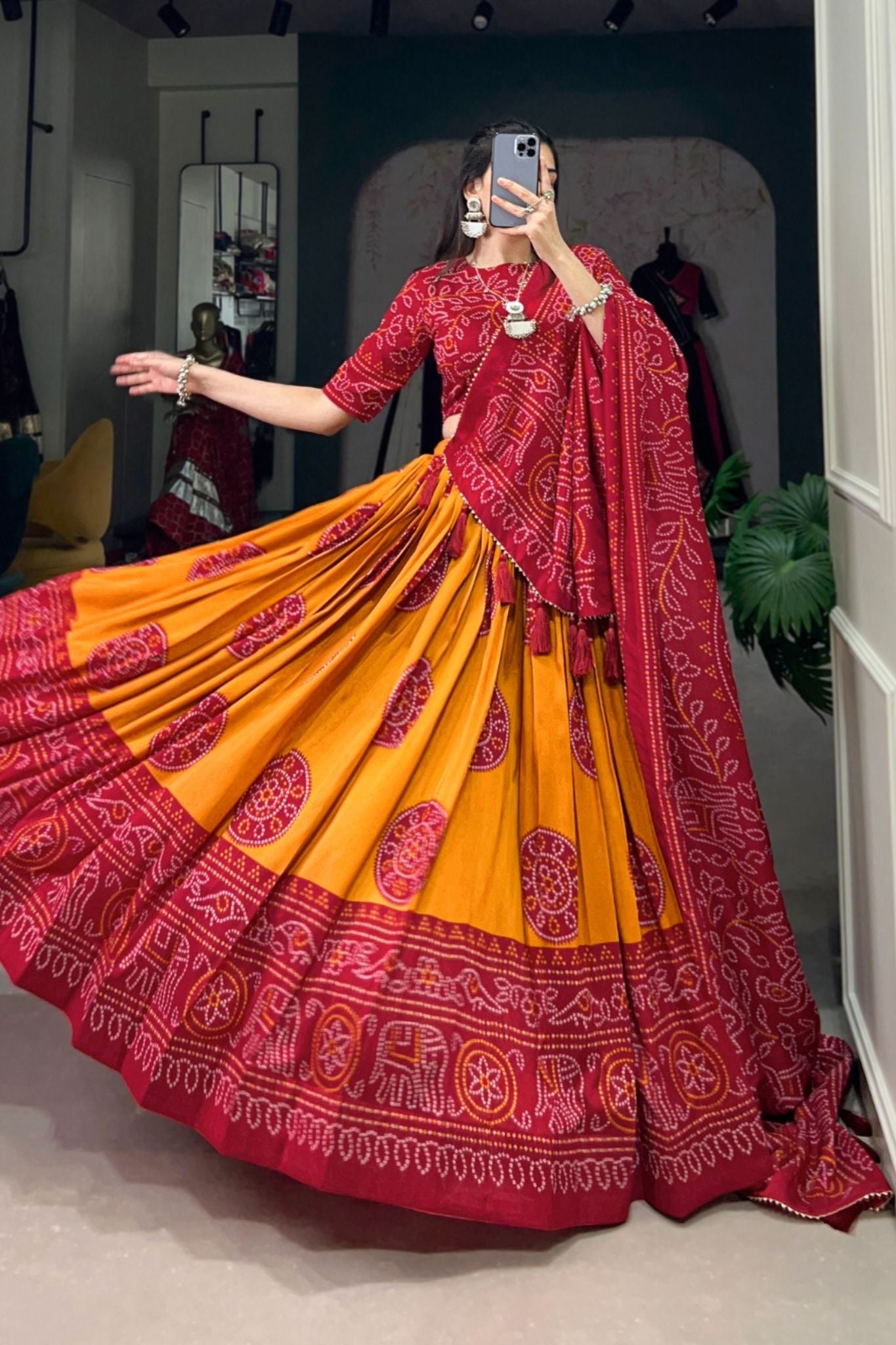 Bandhej Print Beautiful Lehenga Choli