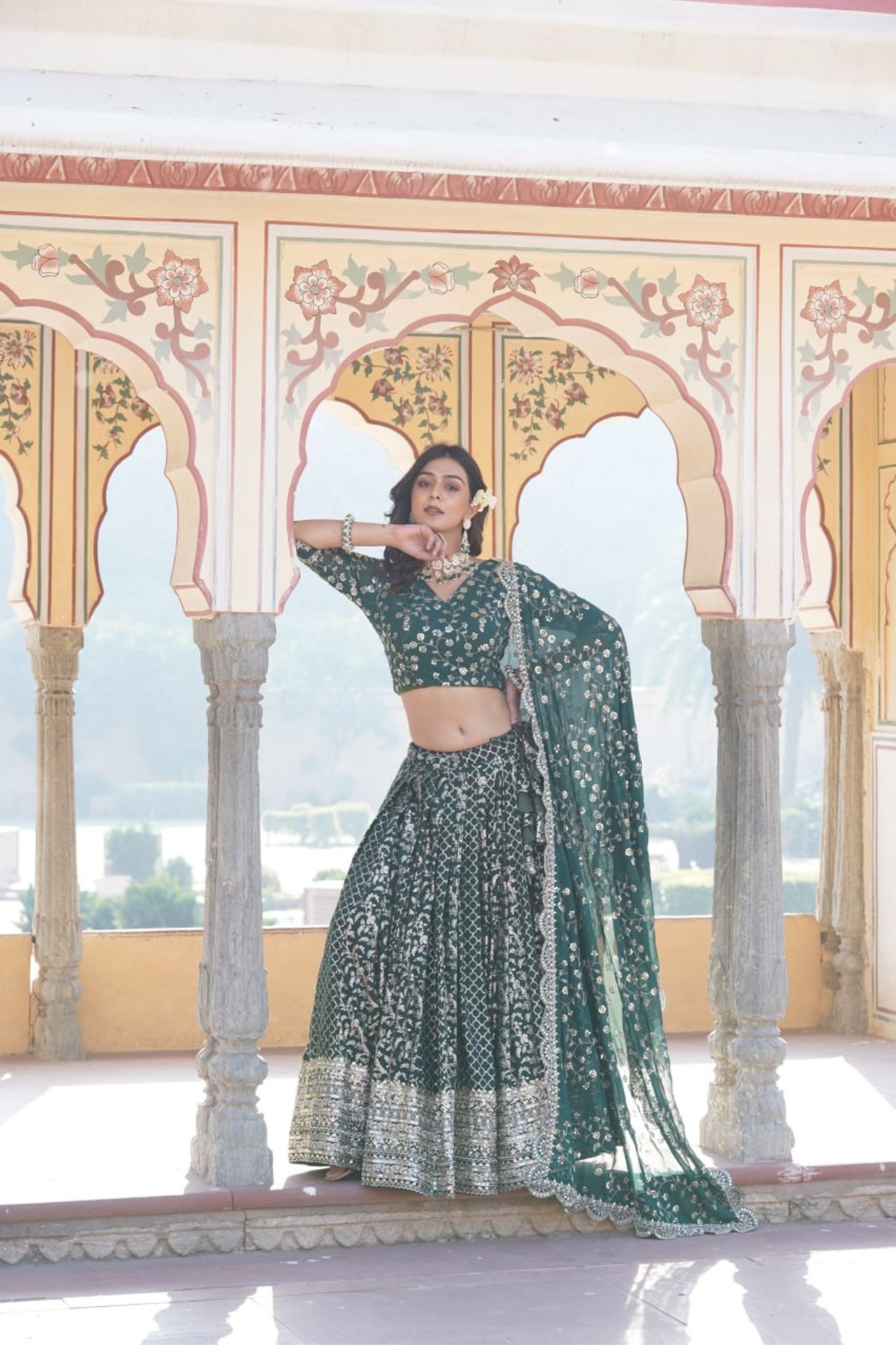 Stylish Designer Viscose Jacquard Work Lehenga Choli