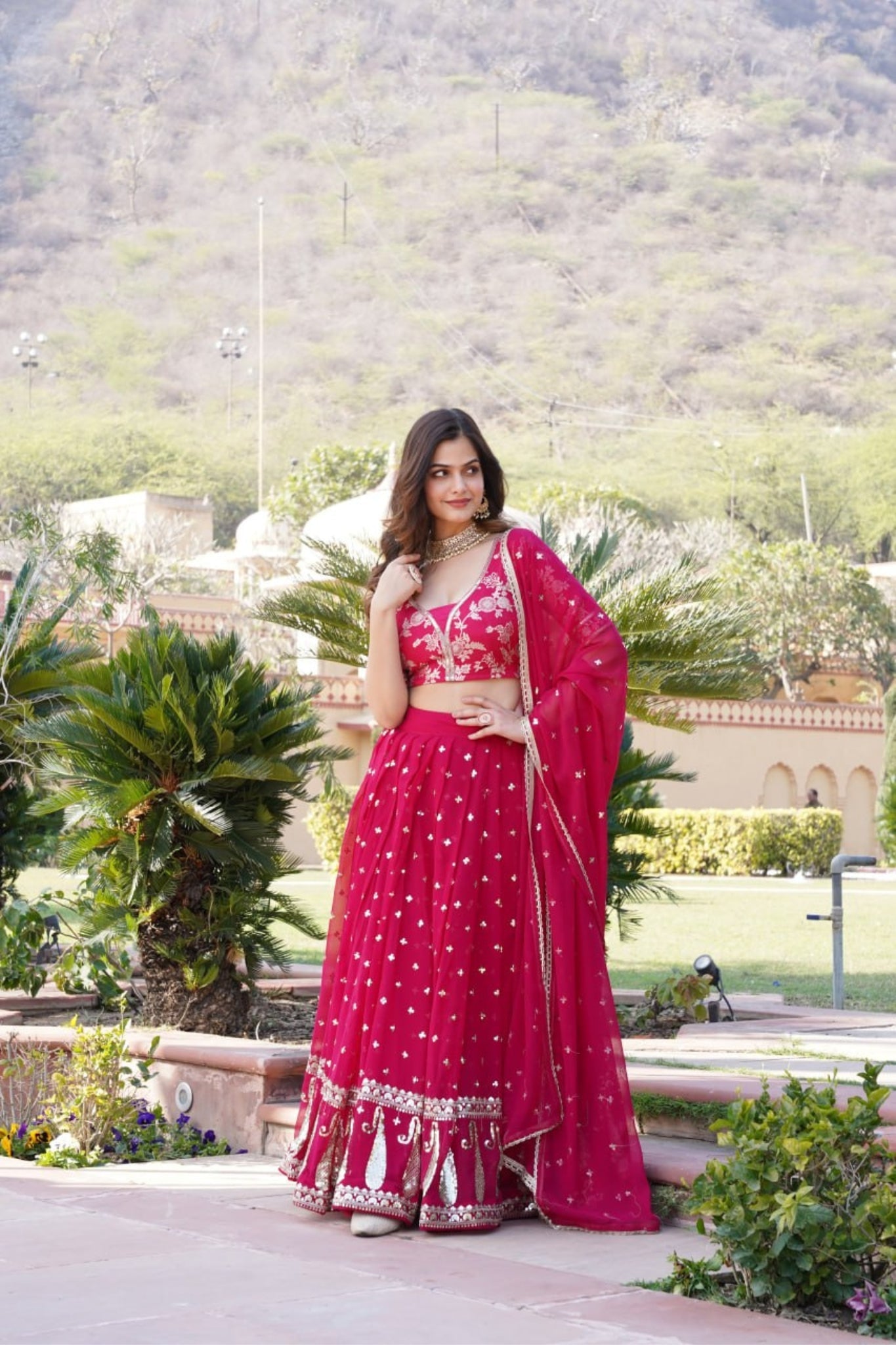 Embroidered Georgette  Sequins Work Traditional Lehenga Choli