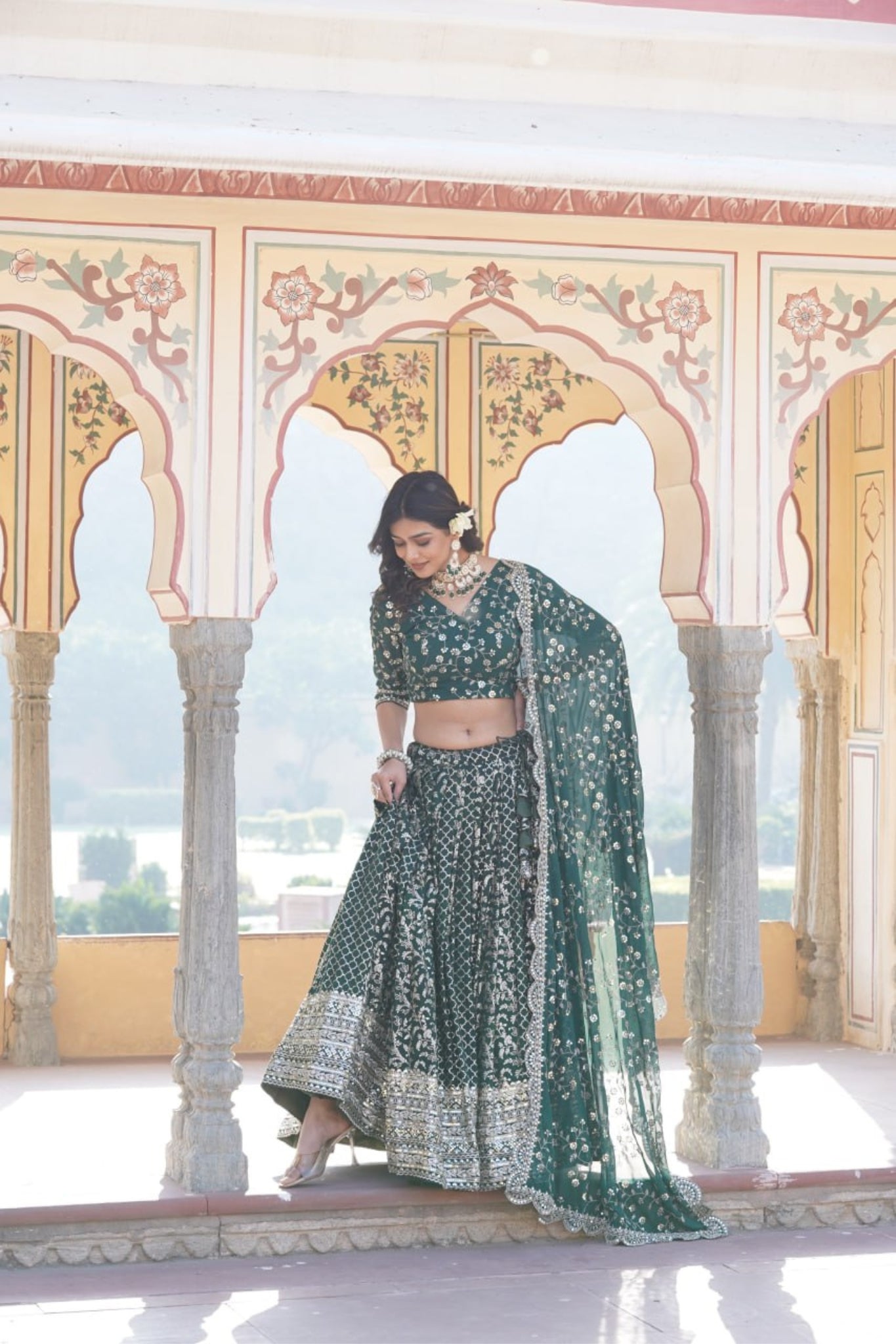 Stylish Designer Viscose Jacquard Work Lehenga Choli