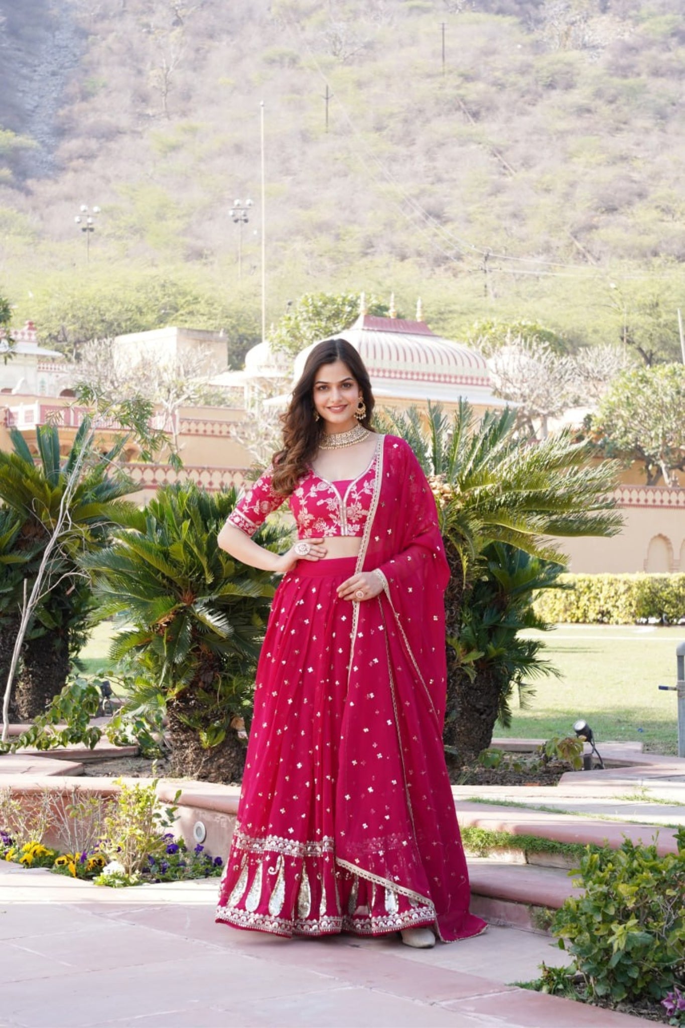 Embroidered Georgette  Sequins Work Traditional Lehenga Choli