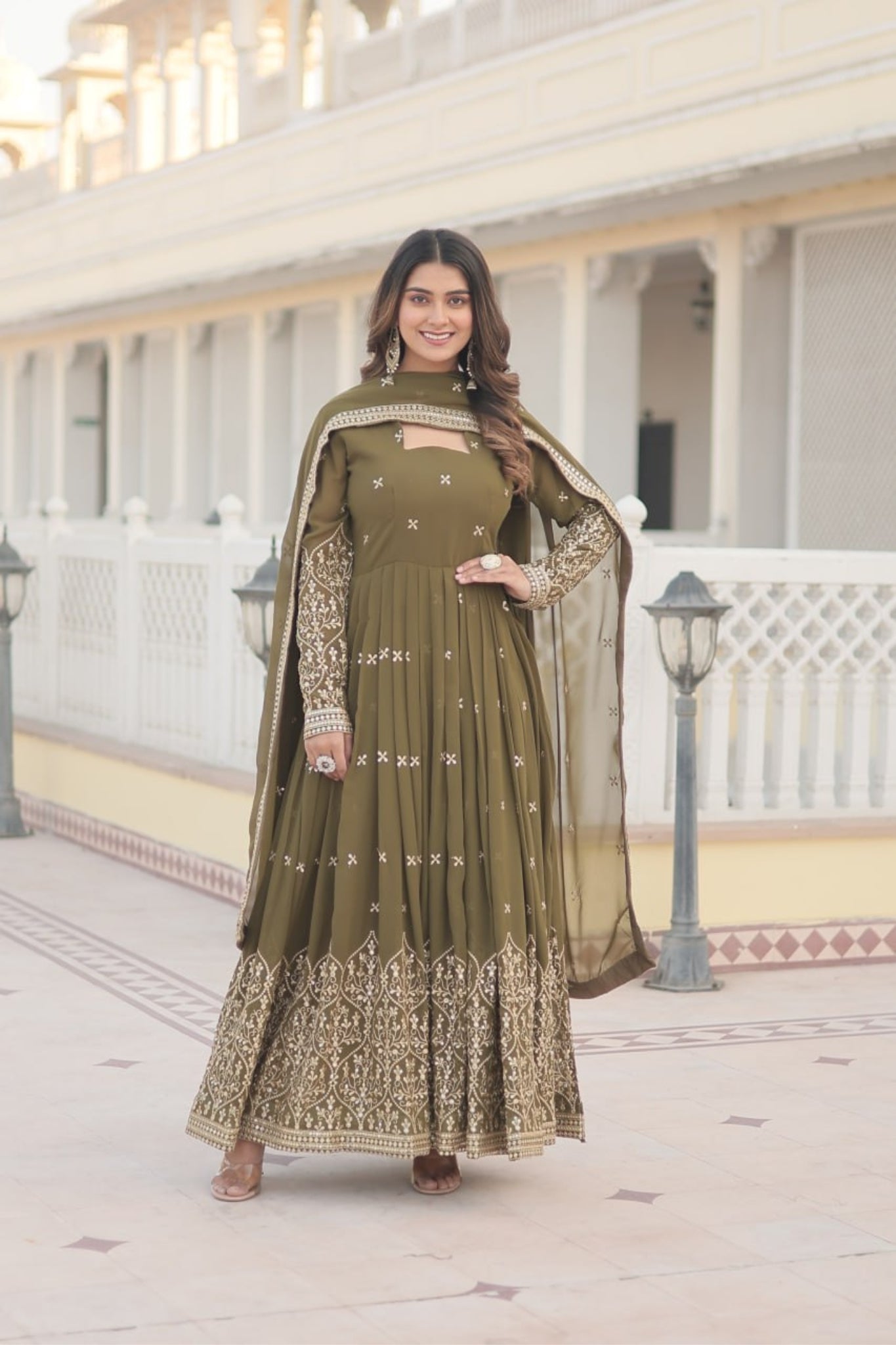 The Elegance of Gown with Dupatta Set