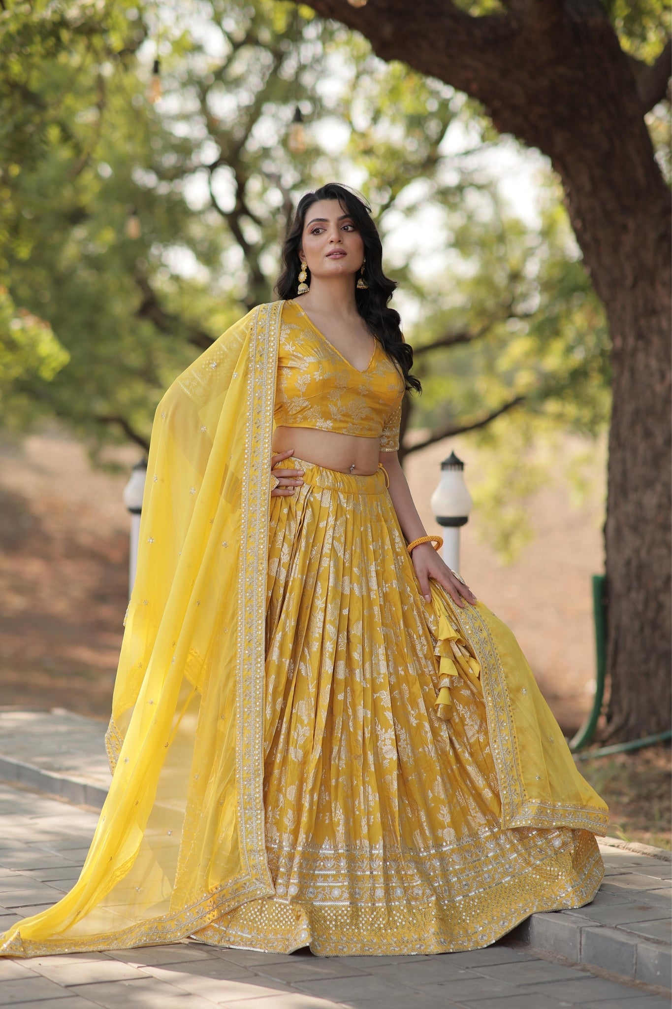 Elevate Stylish With Designer Jacquard Lehenga Choli