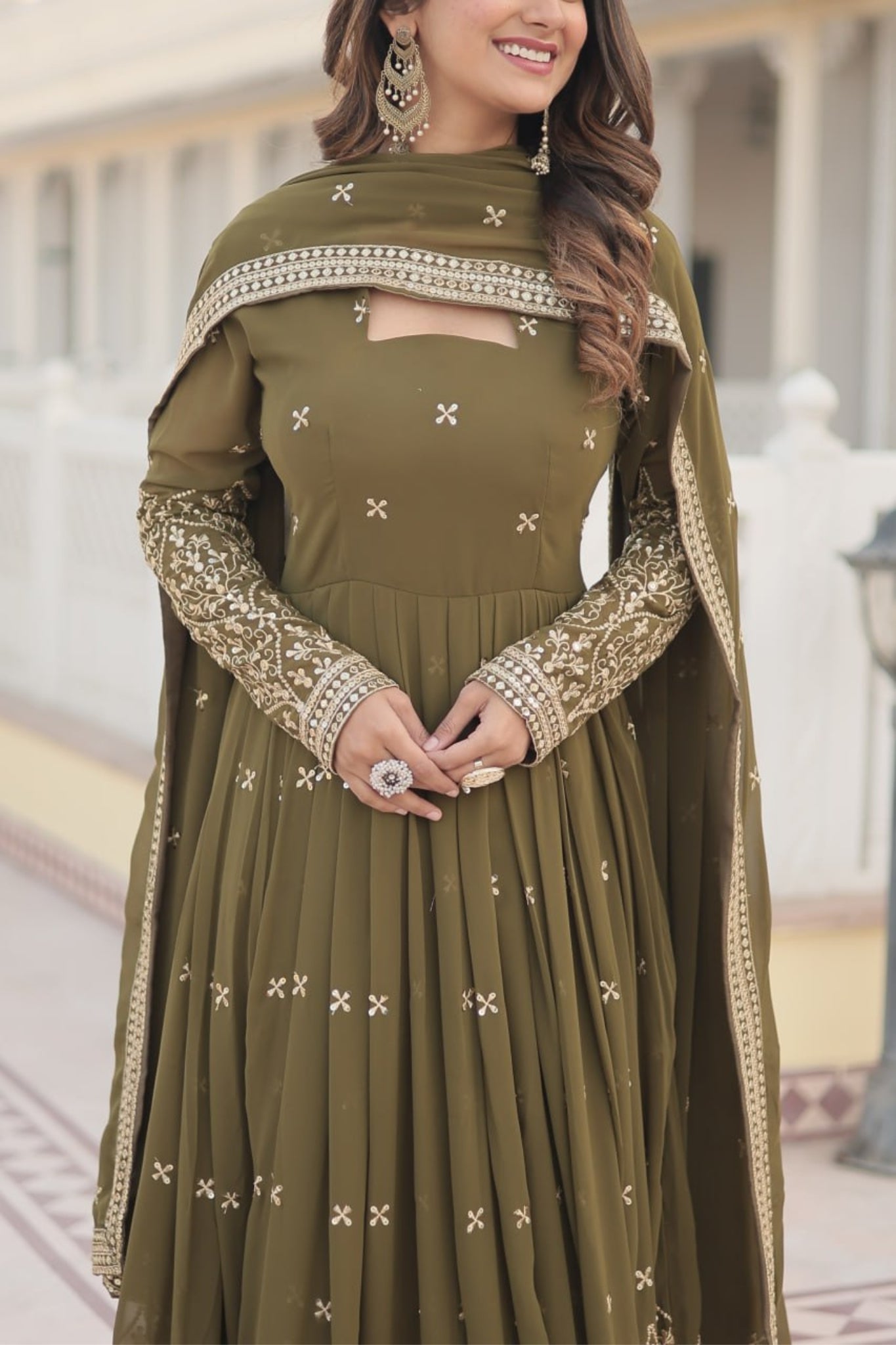 The Elegance of Gown with Dupatta Set