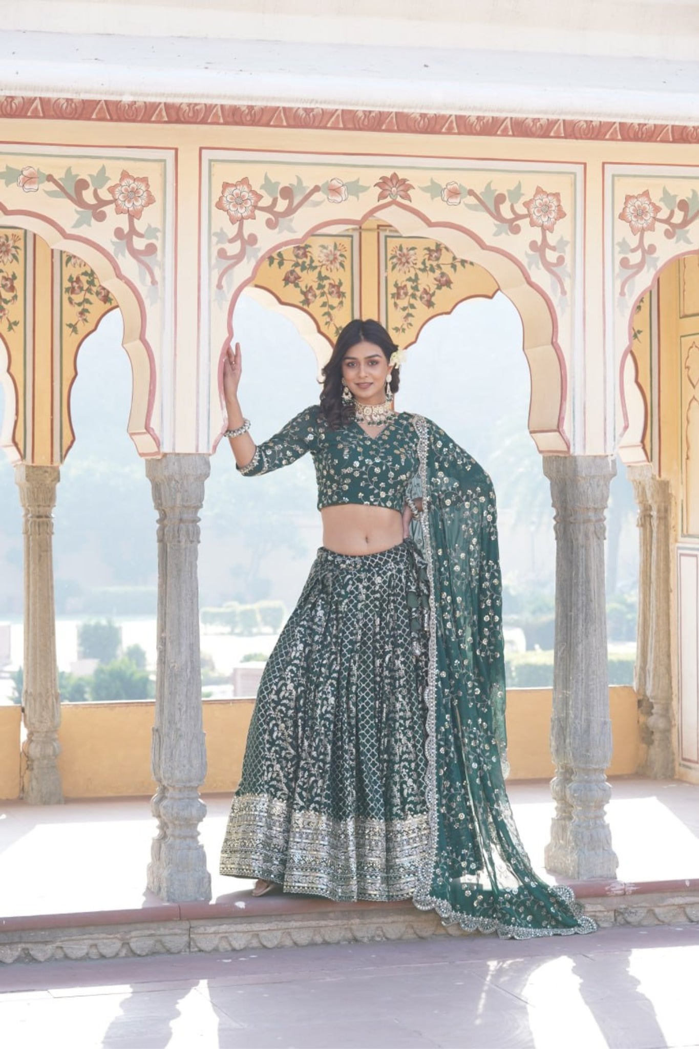 Stylish Designer Viscose Jacquard Work Lehenga Choli