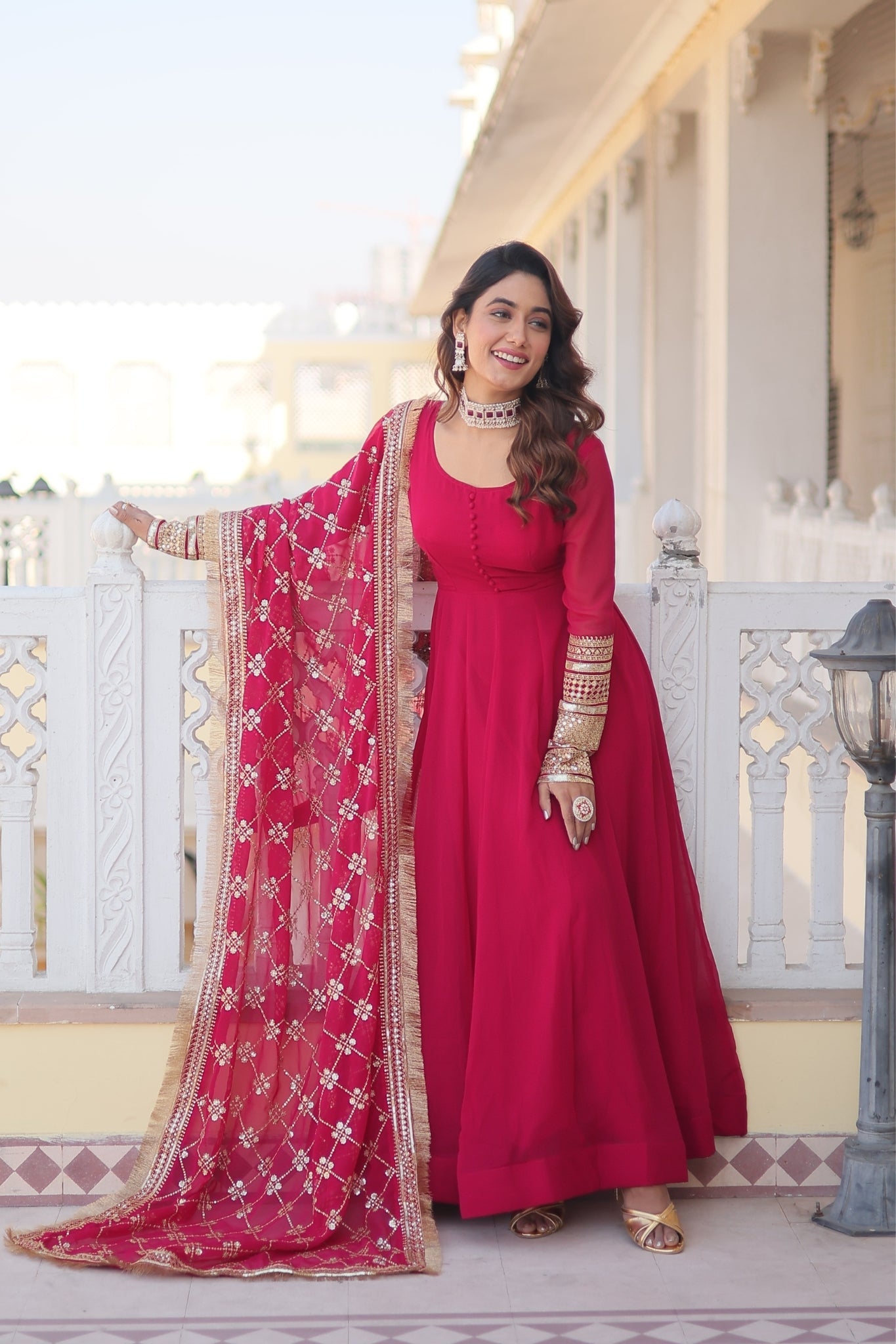 The Perfect Attractive Gown with Dupatta Set