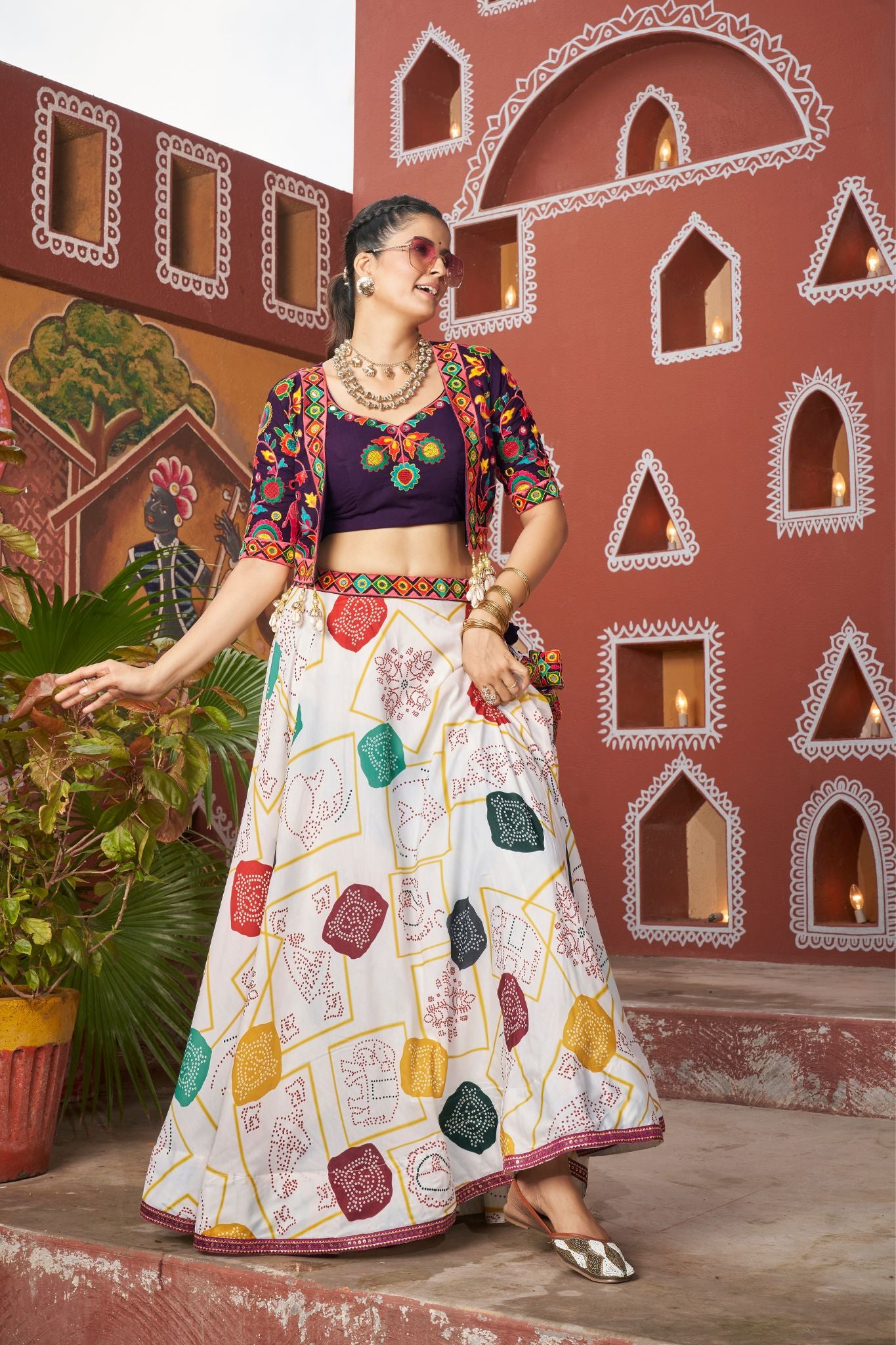 New Stylish Designer Embroidered Work Navratri Lehenga Choli