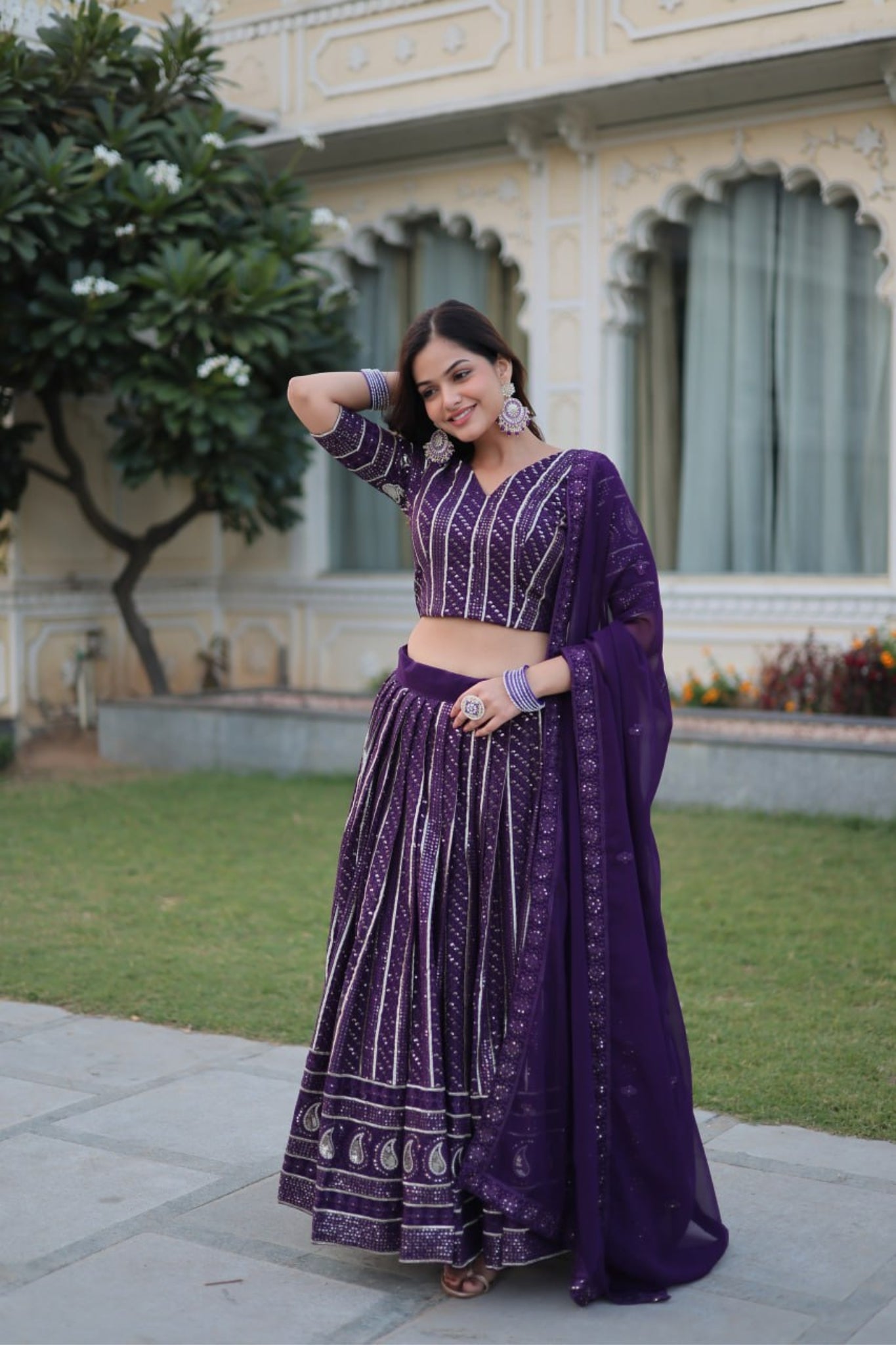 Embroidered Wedding Special Purple Lehenga Choli