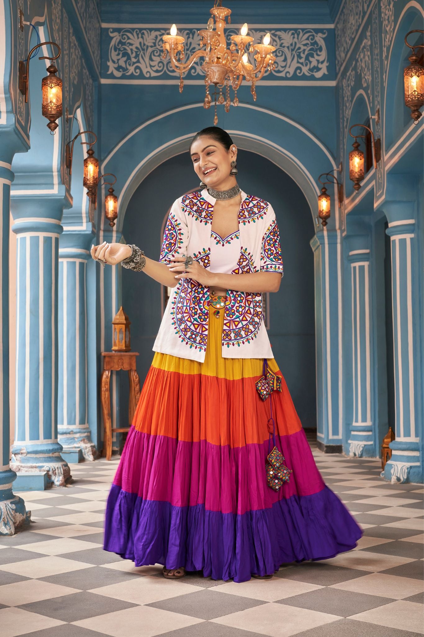 Stylish Multi Color Designer Navratri Lehenga Choli