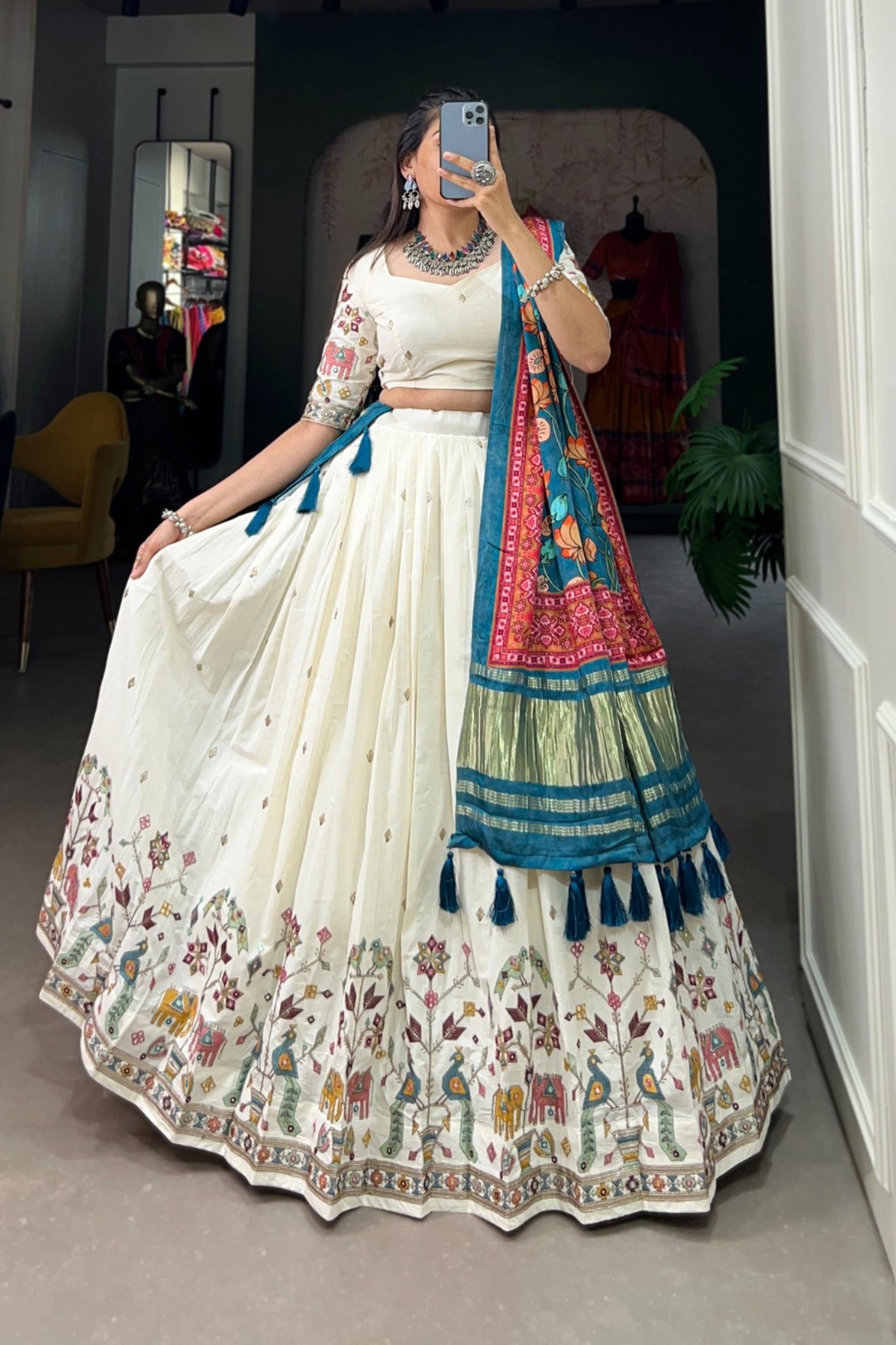 Cotton Sequins With Embroidery Work Beautiful Lehenga Choli