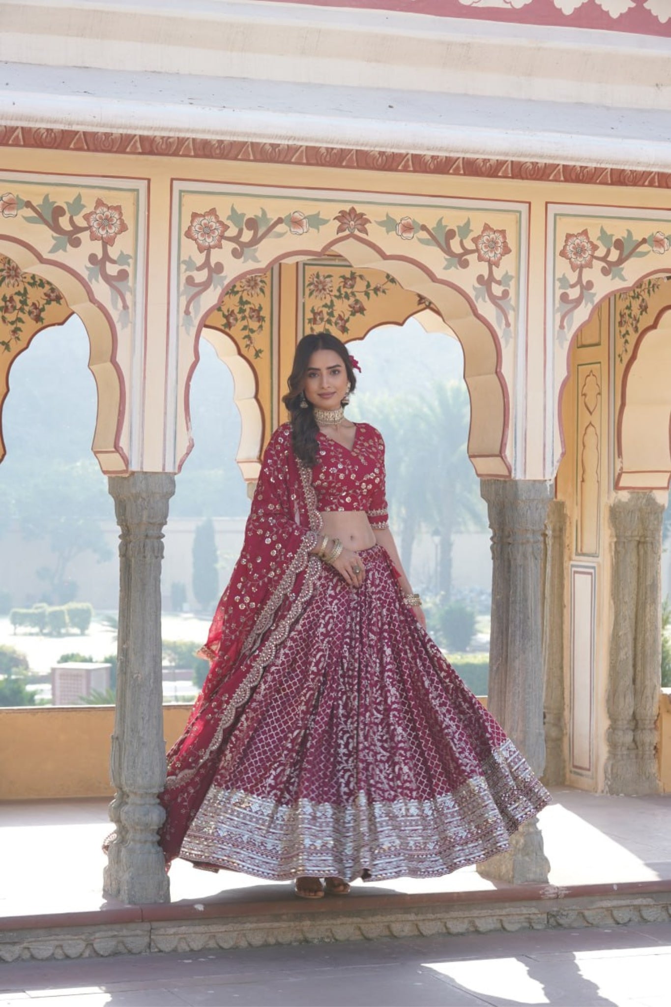 Stylish Designer Viscose Jacquard Work Lehenga Choli