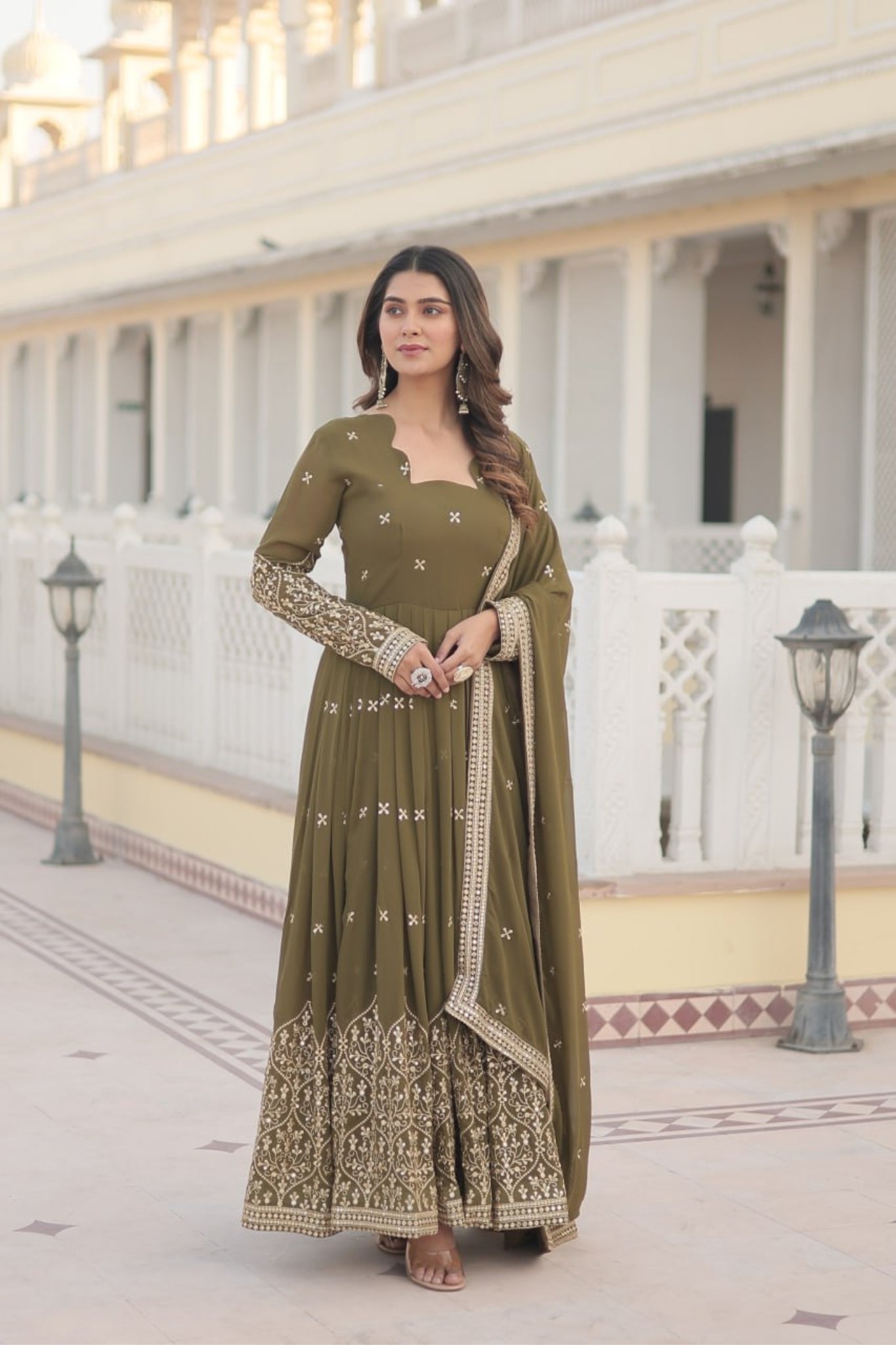 The Elegance of Gown with Dupatta Set