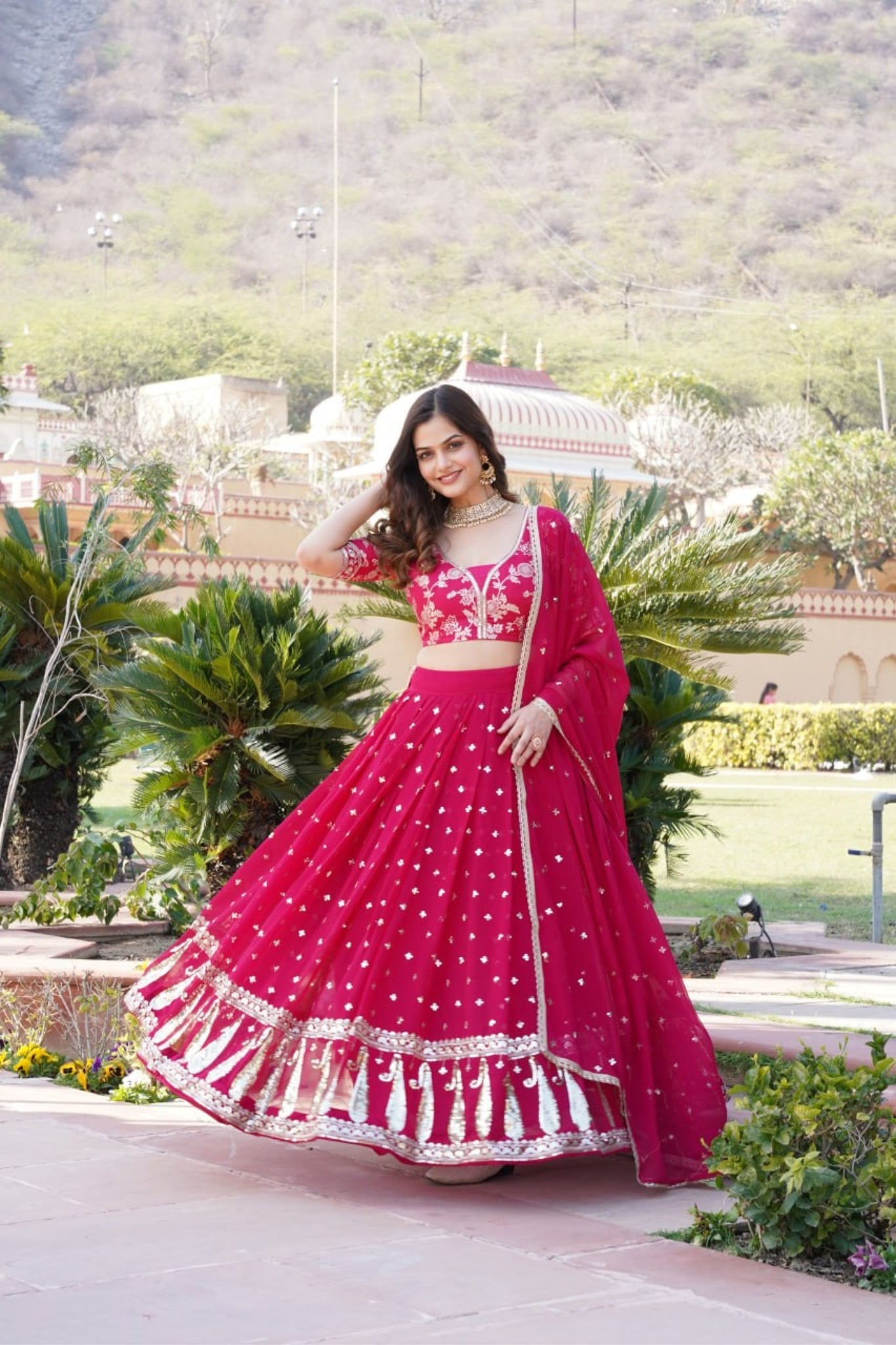 Embroidered Georgette  Sequins Work Traditional Lehenga Choli