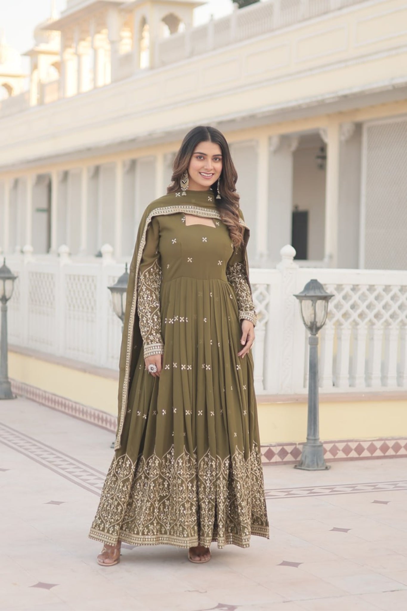 The Elegance of Gown with Dupatta Set