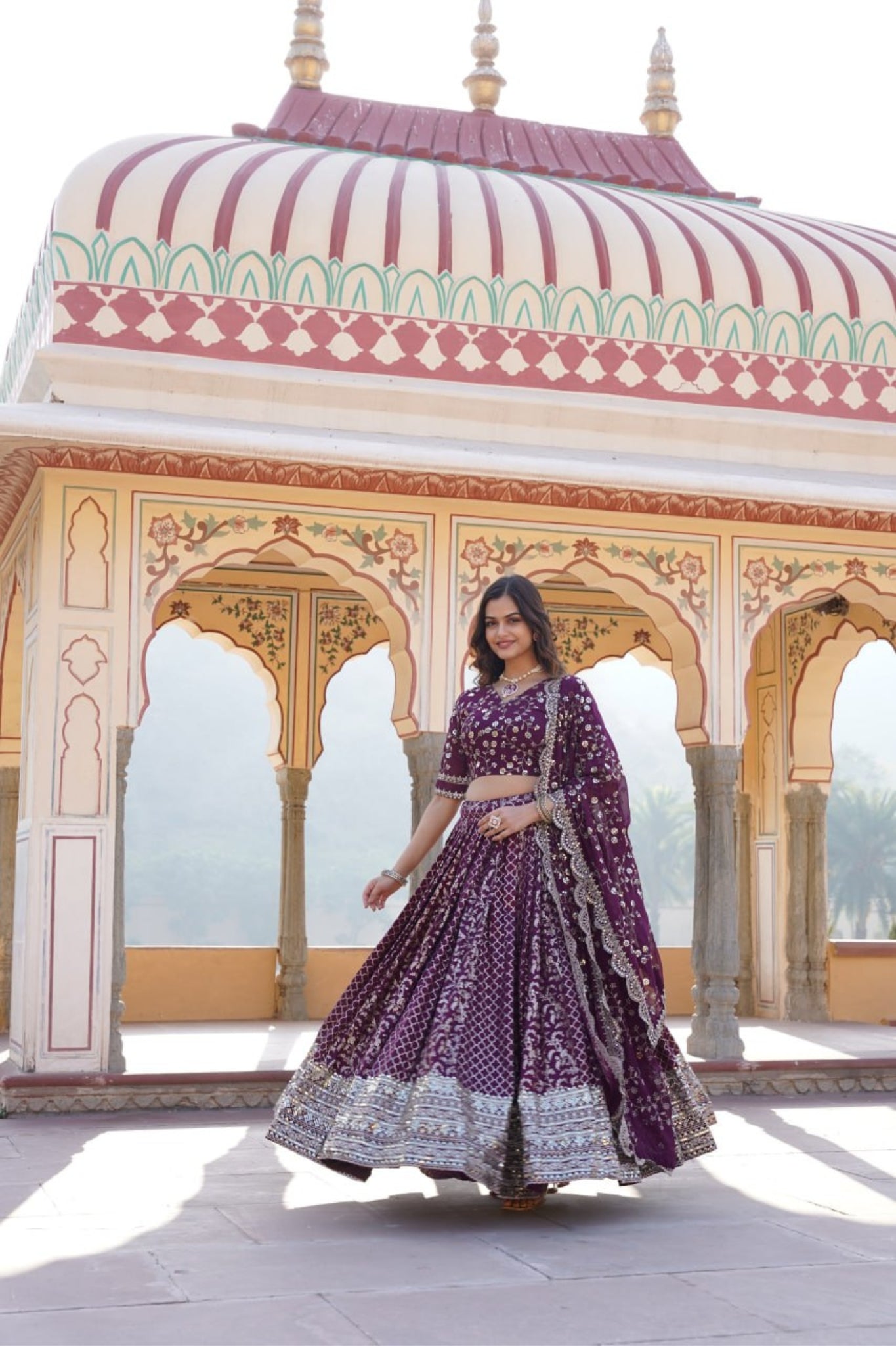 Stylish Designer Viscose Jacquard Work Lehenga Choli