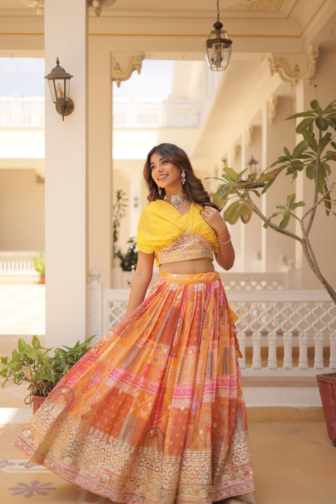 Stunning Printed With Embroidery Work Lehenga Choli