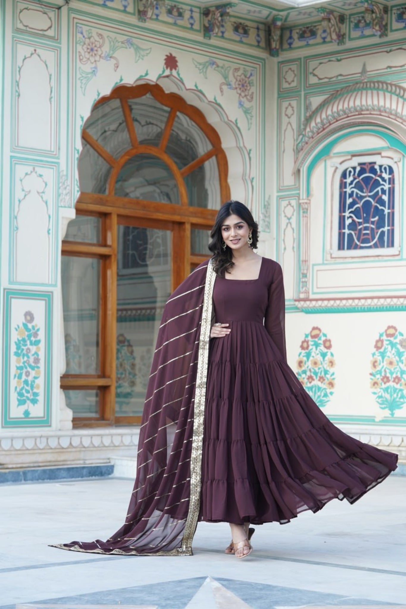 New Elegance of Ready Made Gown With Dupatta Set