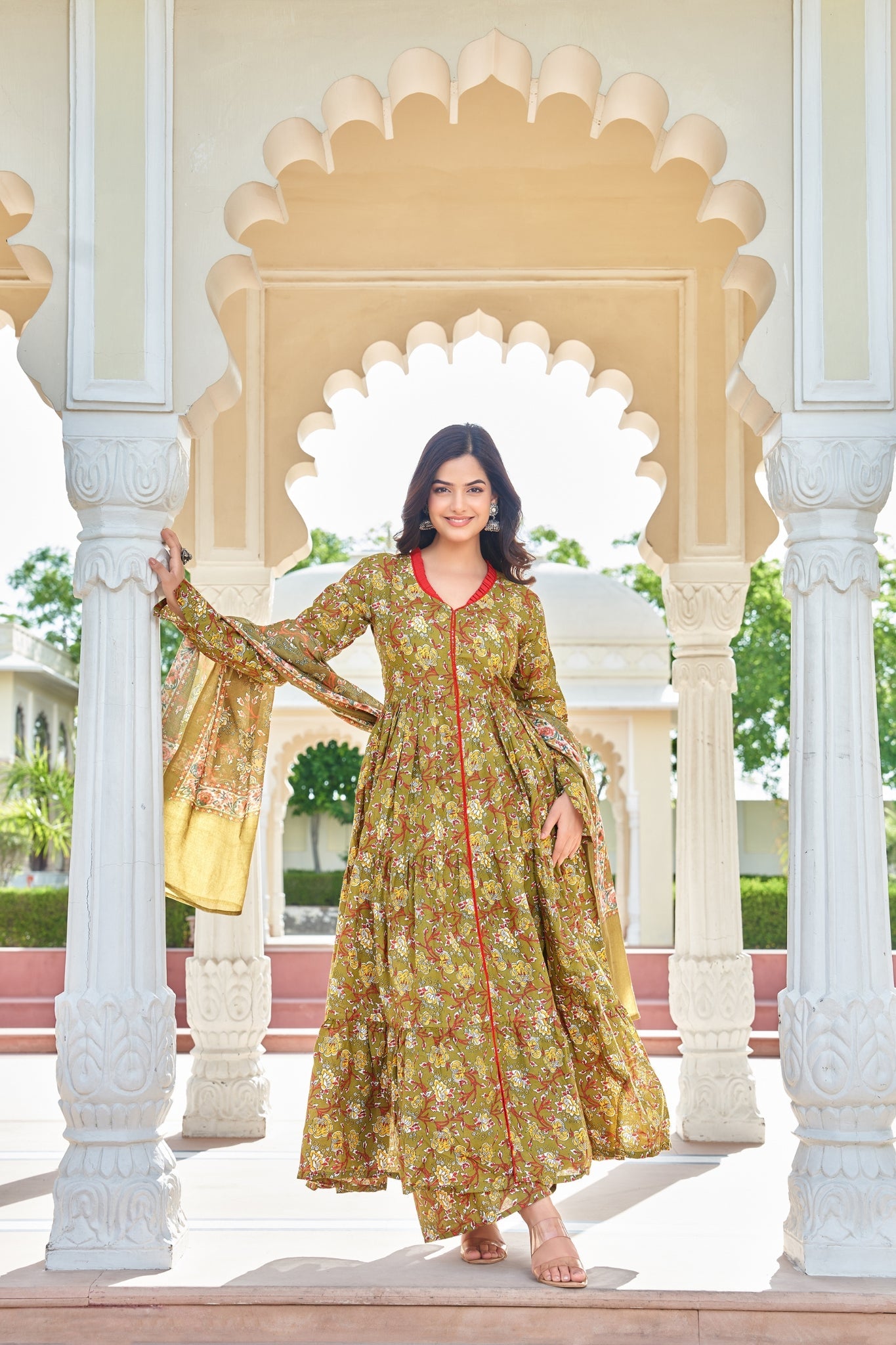 Designer Pure Cotton Printed Kurta, Palazzo With Dupatta Set