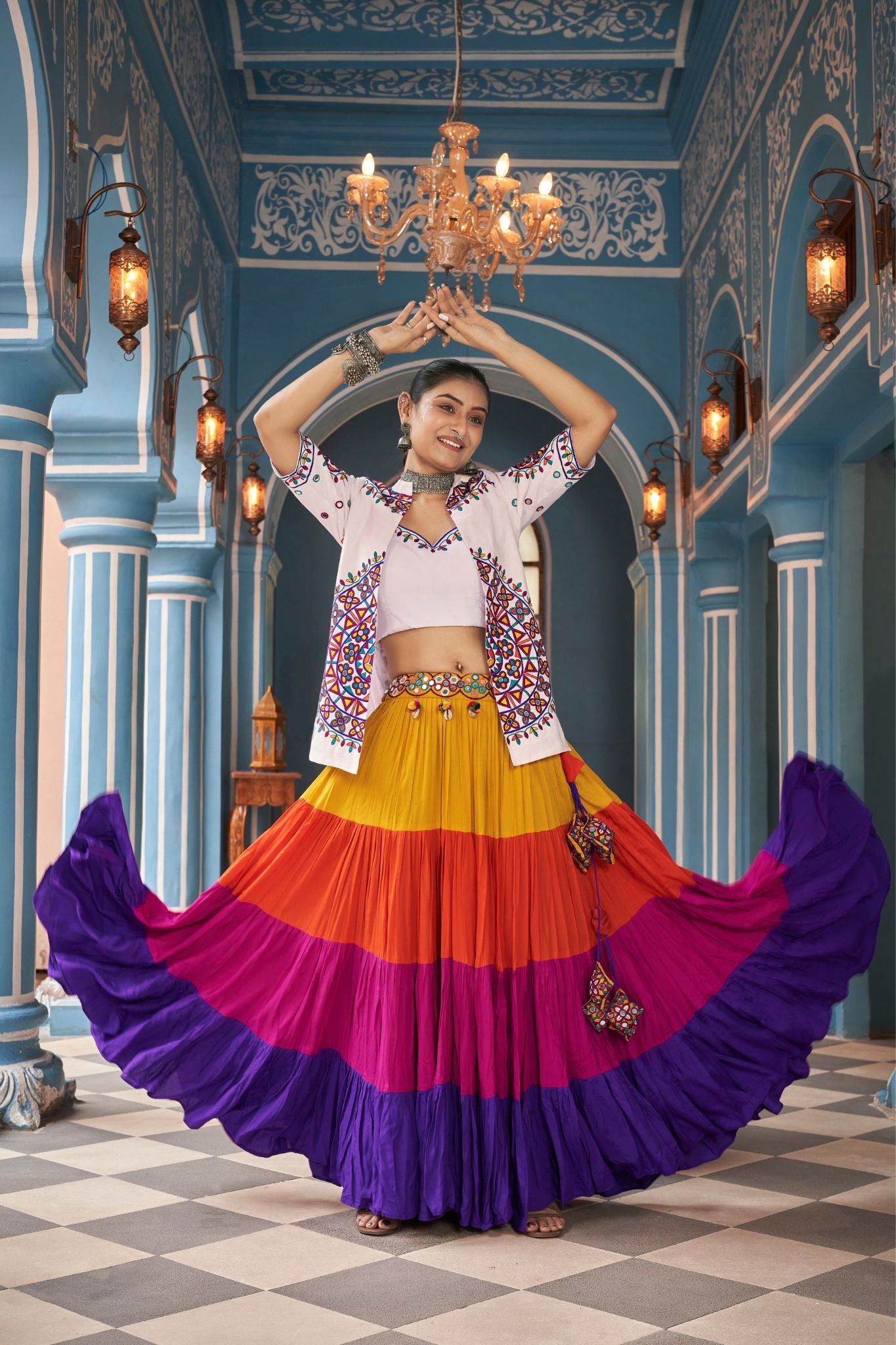 Stylish Multi Color Designer Navratri Lehenga Choli