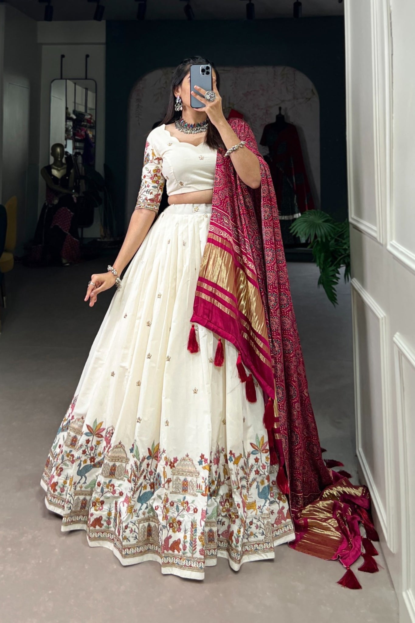 Cotton Sequins With Embroidery Work Beautiful Lehenga Choli