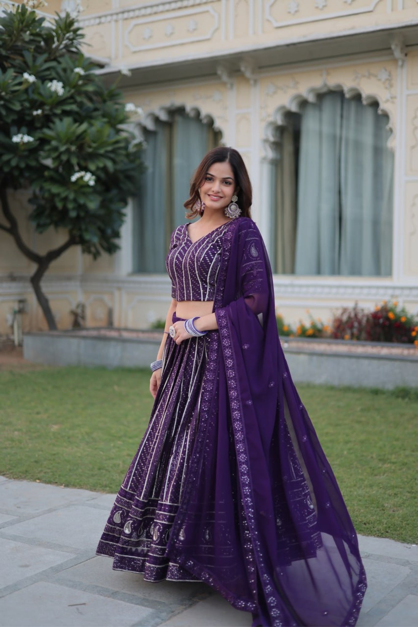 Embroidered Wedding Special Purple Lehenga Choli