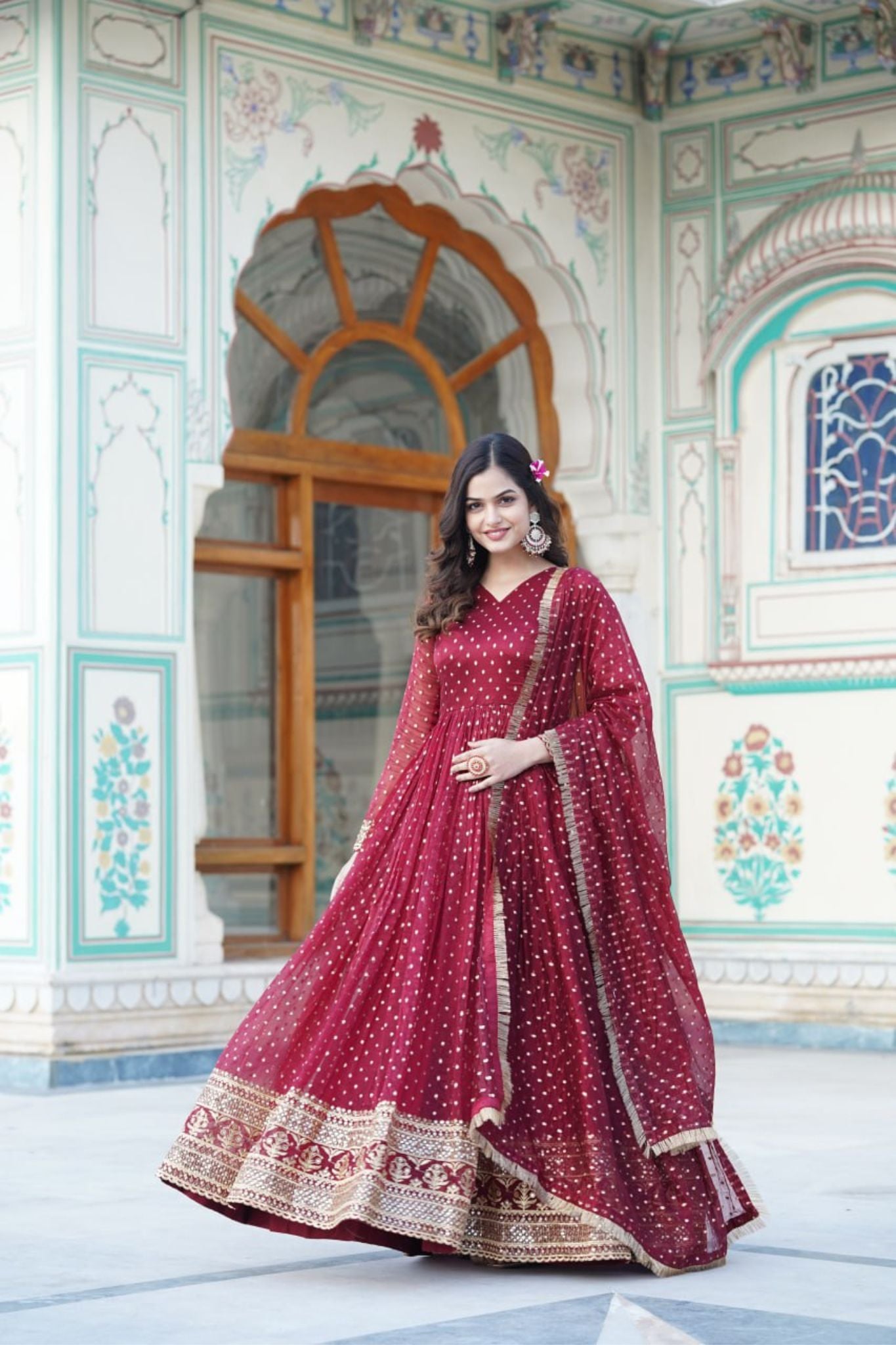 New Premium Readymade Stylish Gown With Dupatta Collection