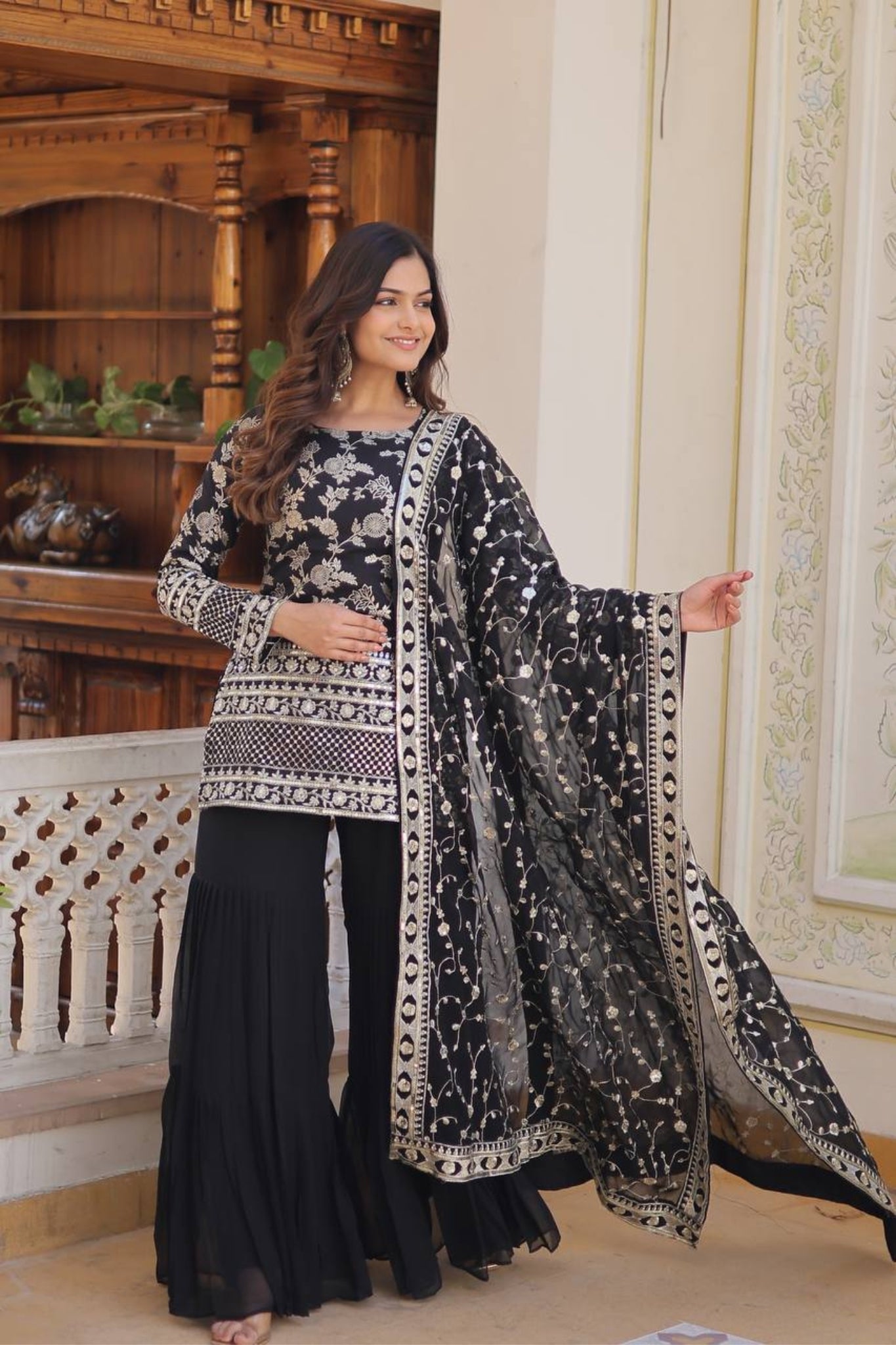 The Perfect Readymade Designer Gharara Suit Set