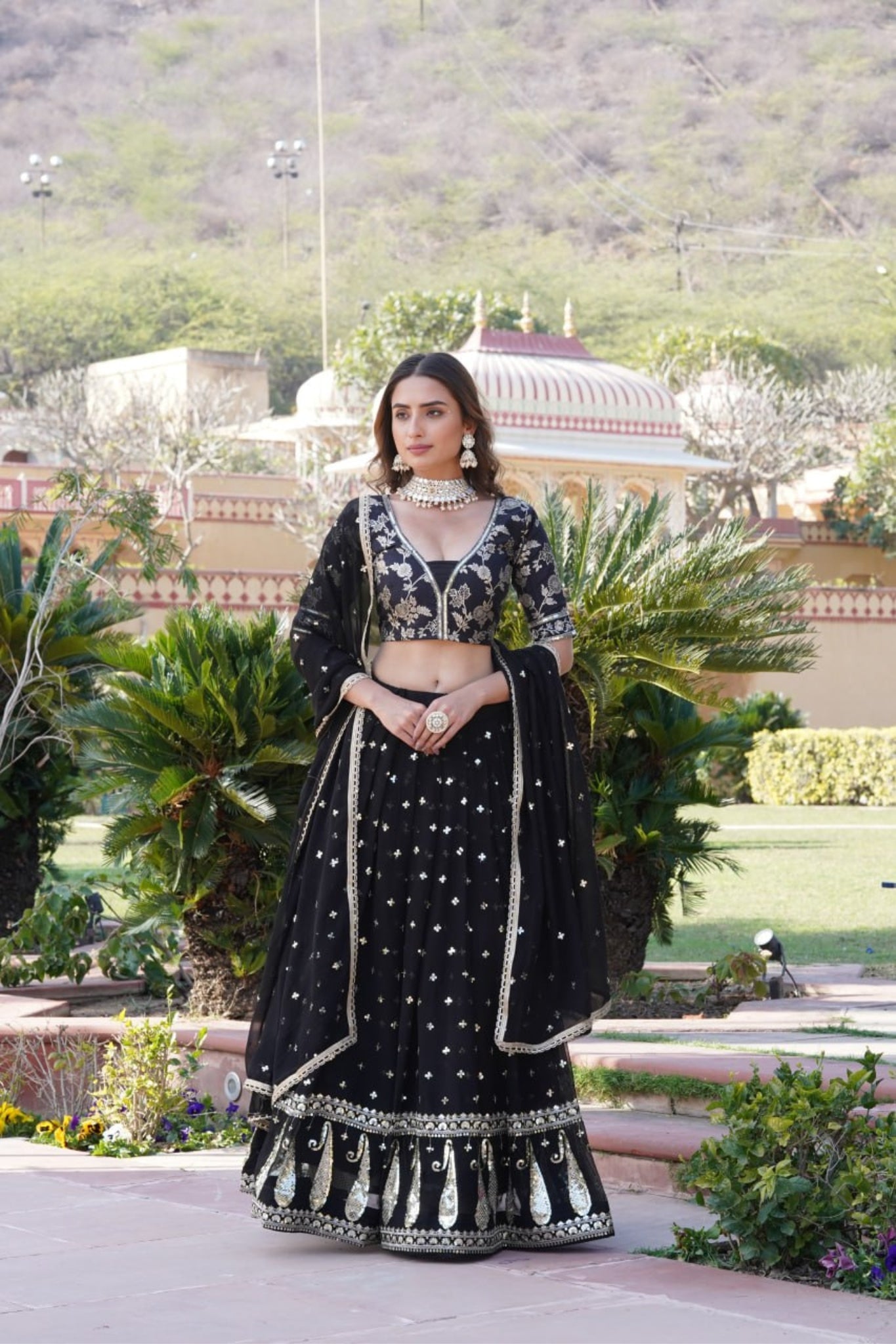 Embroidered Georgette  Sequins Work Traditional Lehenga Choli