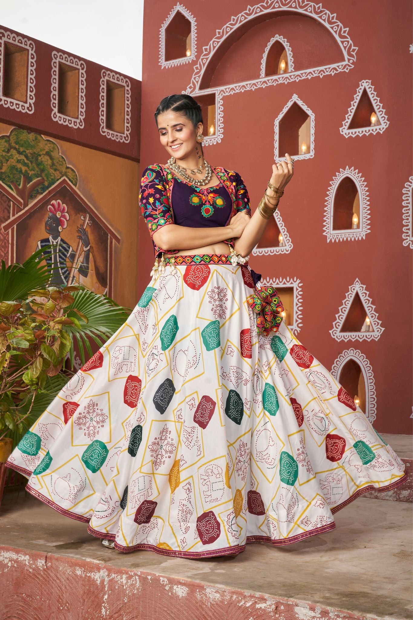 New Stylish Designer Embroidered Work Navratri Lehenga Choli