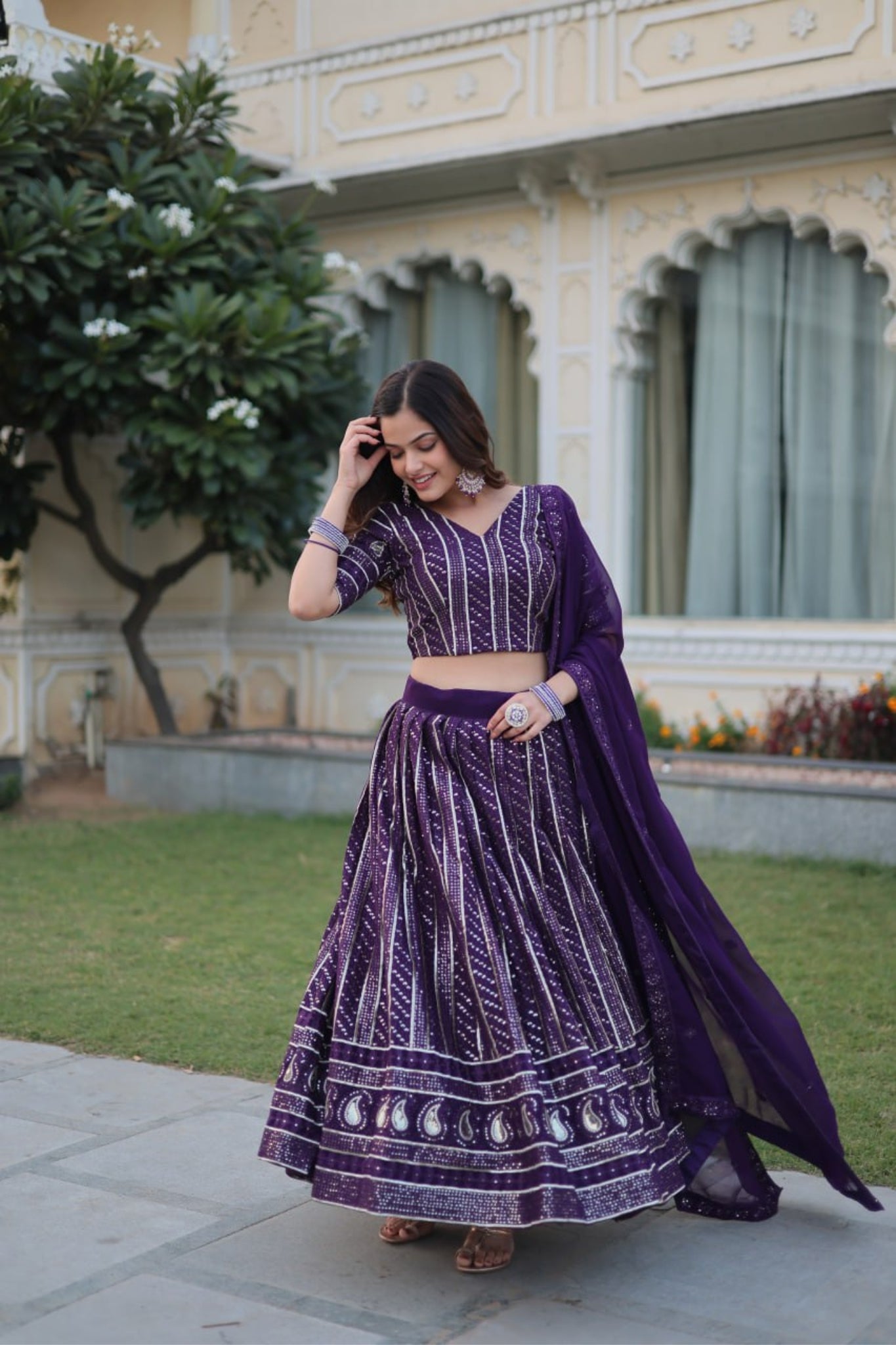 Embroidered Wedding Special Purple Lehenga Choli