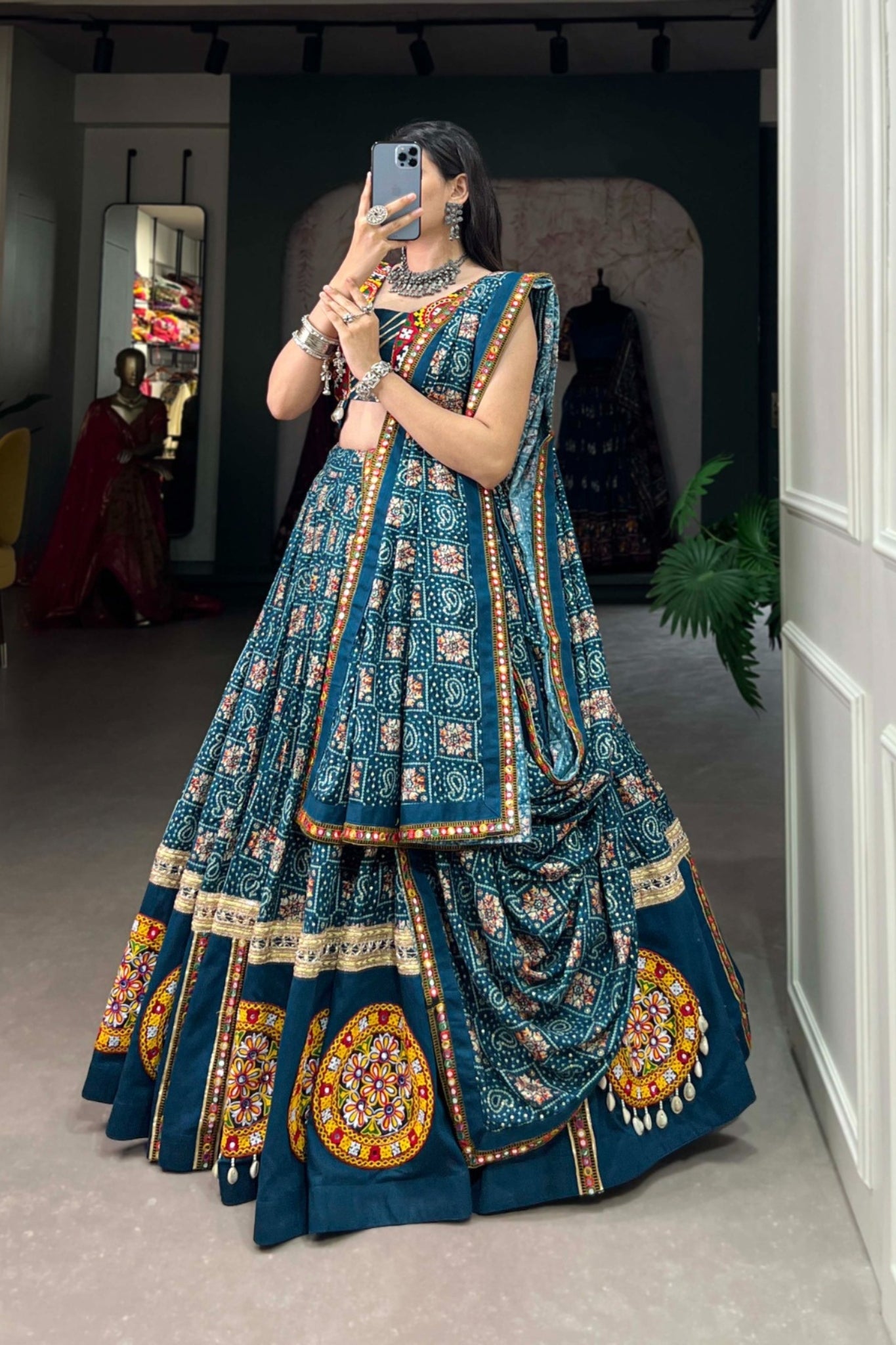 Navratri Special Gamthi Patch Work Lehenga Choli For Women