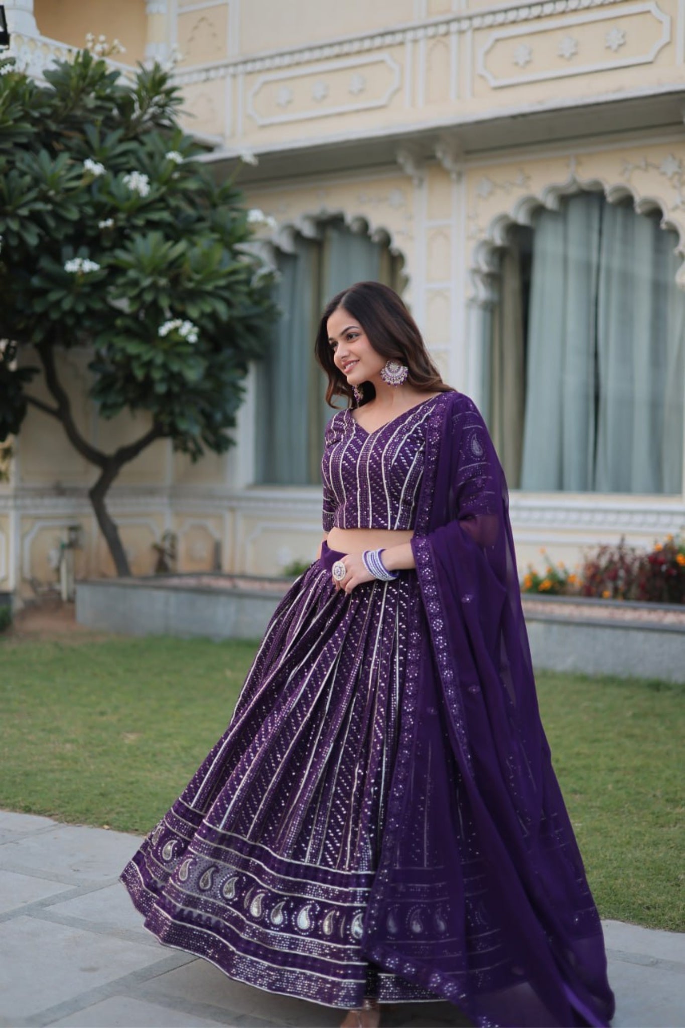 Embroidered Wedding Special Purple Lehenga Choli