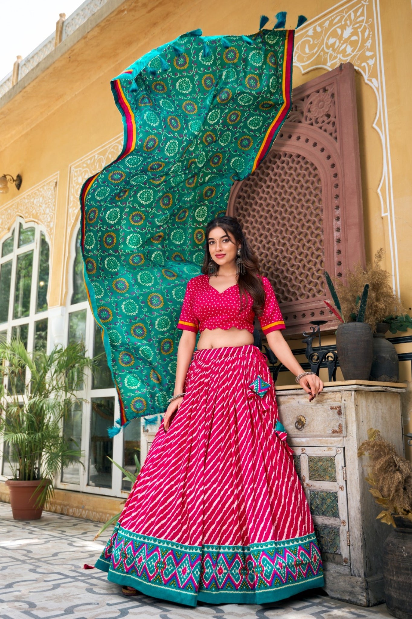 Leheriya Printed Patola Designer Navratri Special Lehenga Choli