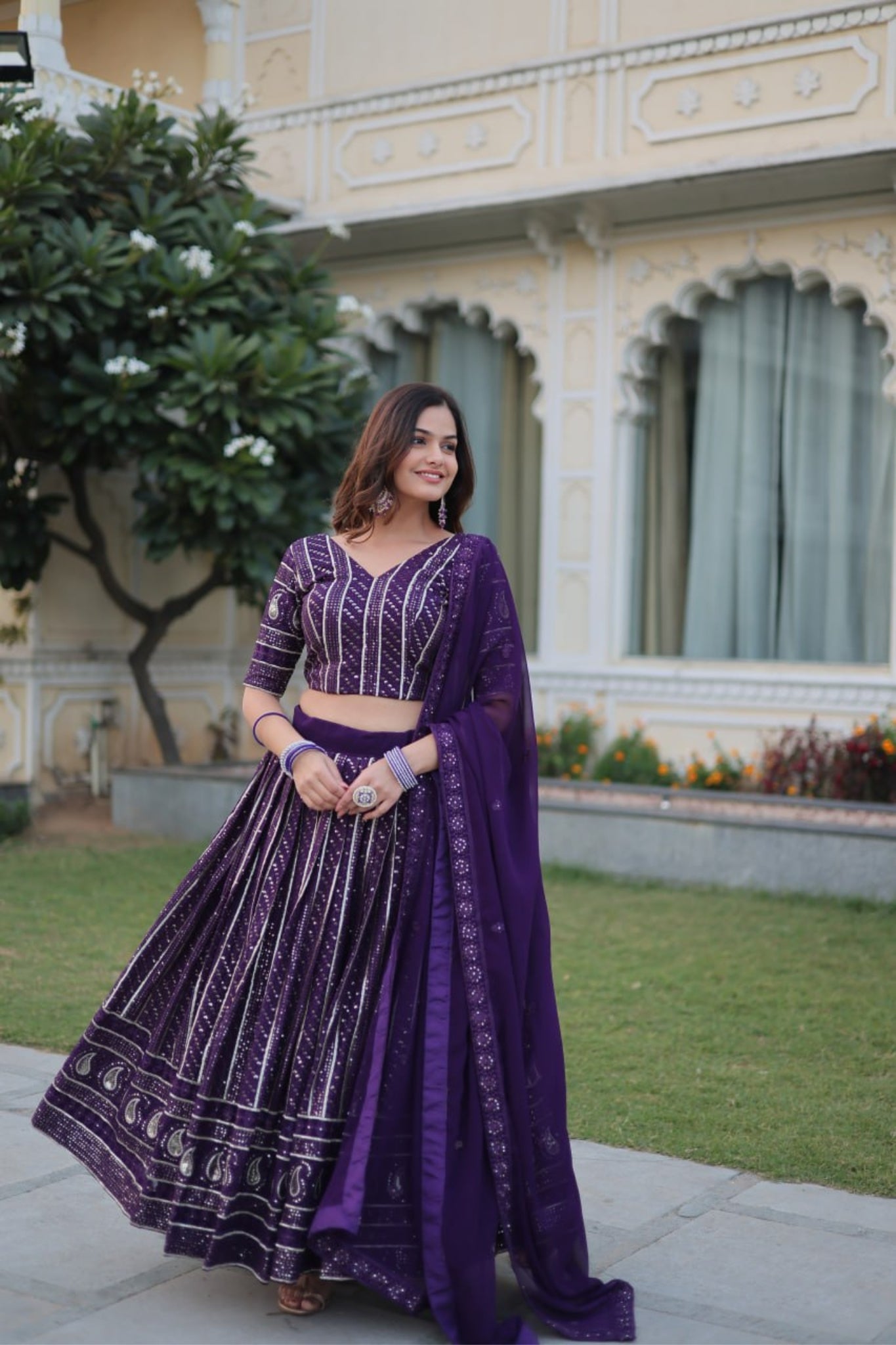 Embroidered Wedding Special Purple Lehenga Choli