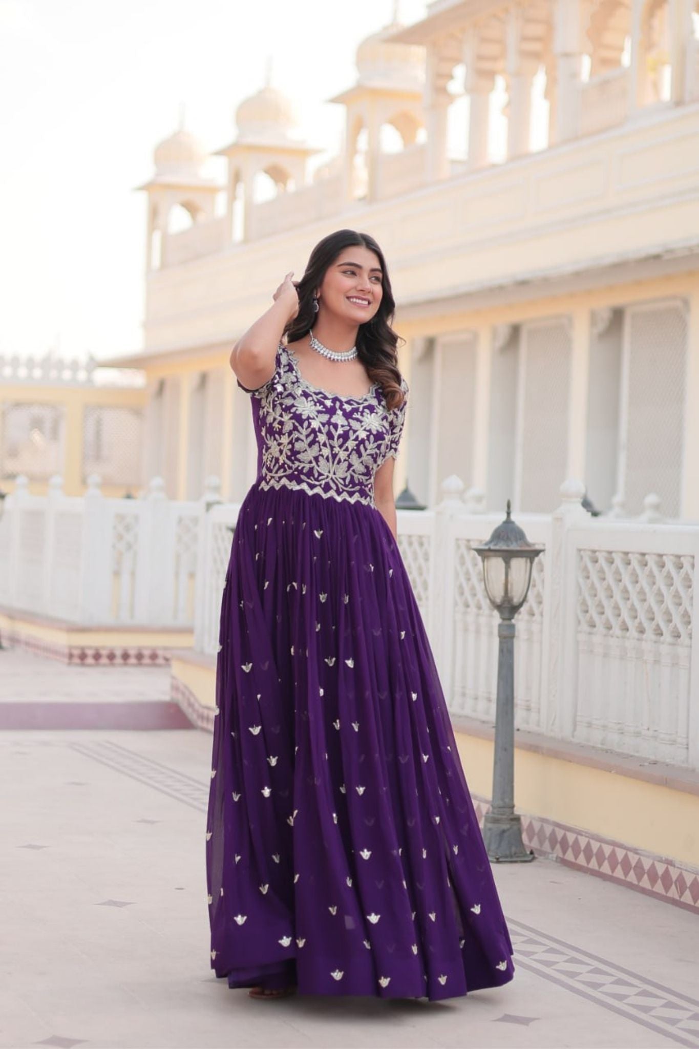 Stunning  Sequins Embroidered Gown With Sequins Work