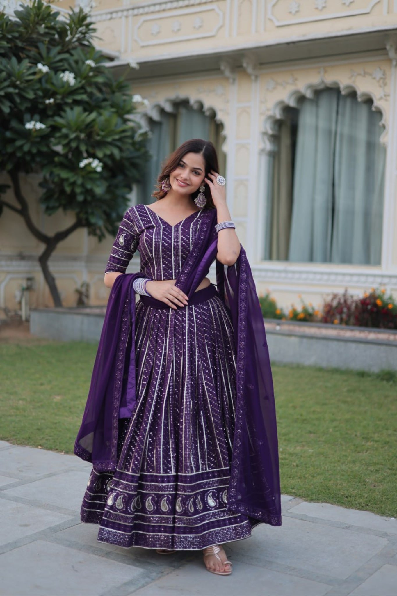 Embroidered Wedding Special Purple Lehenga Choli