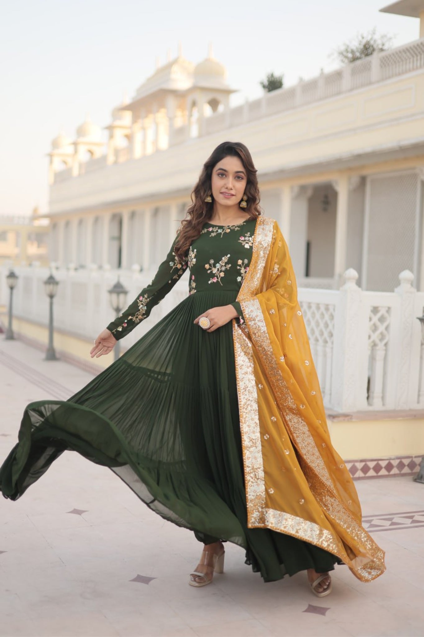 Stylish Premium Readymade Gown with Dupatta Set